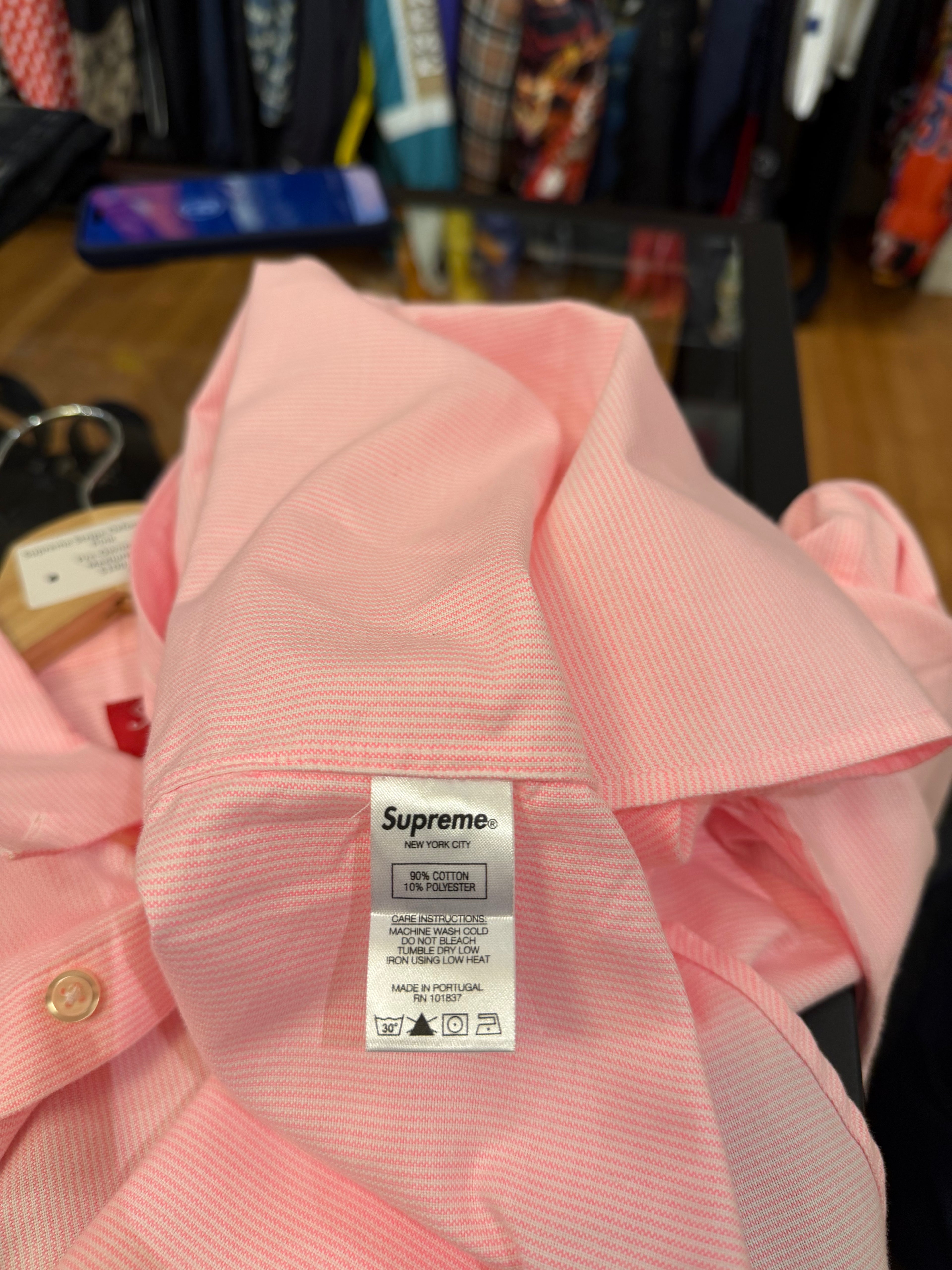 Supreme Stripe Oxford Shirt -
Pink