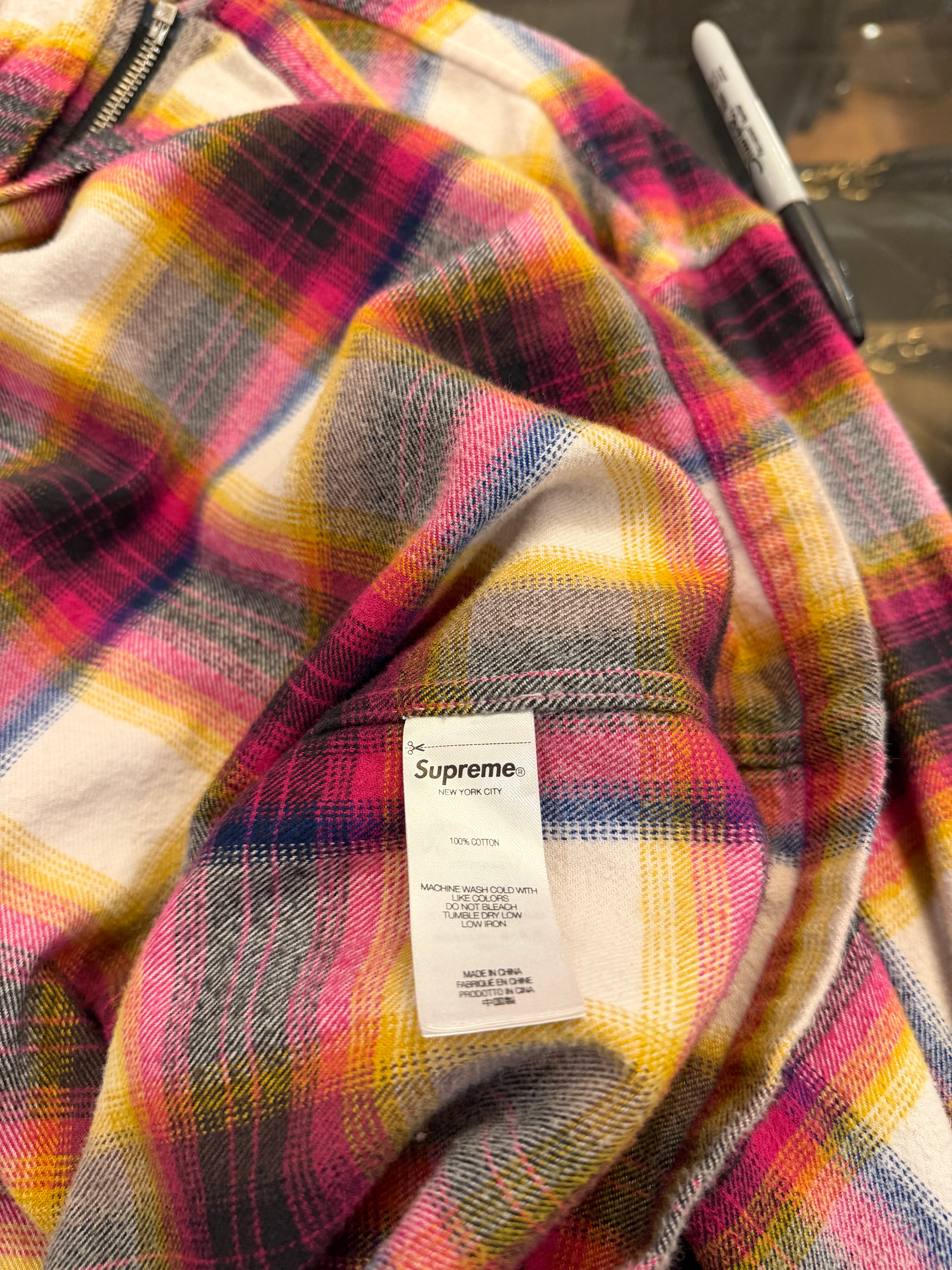 Supreme Shadow Plaid
Flannel Zip Up