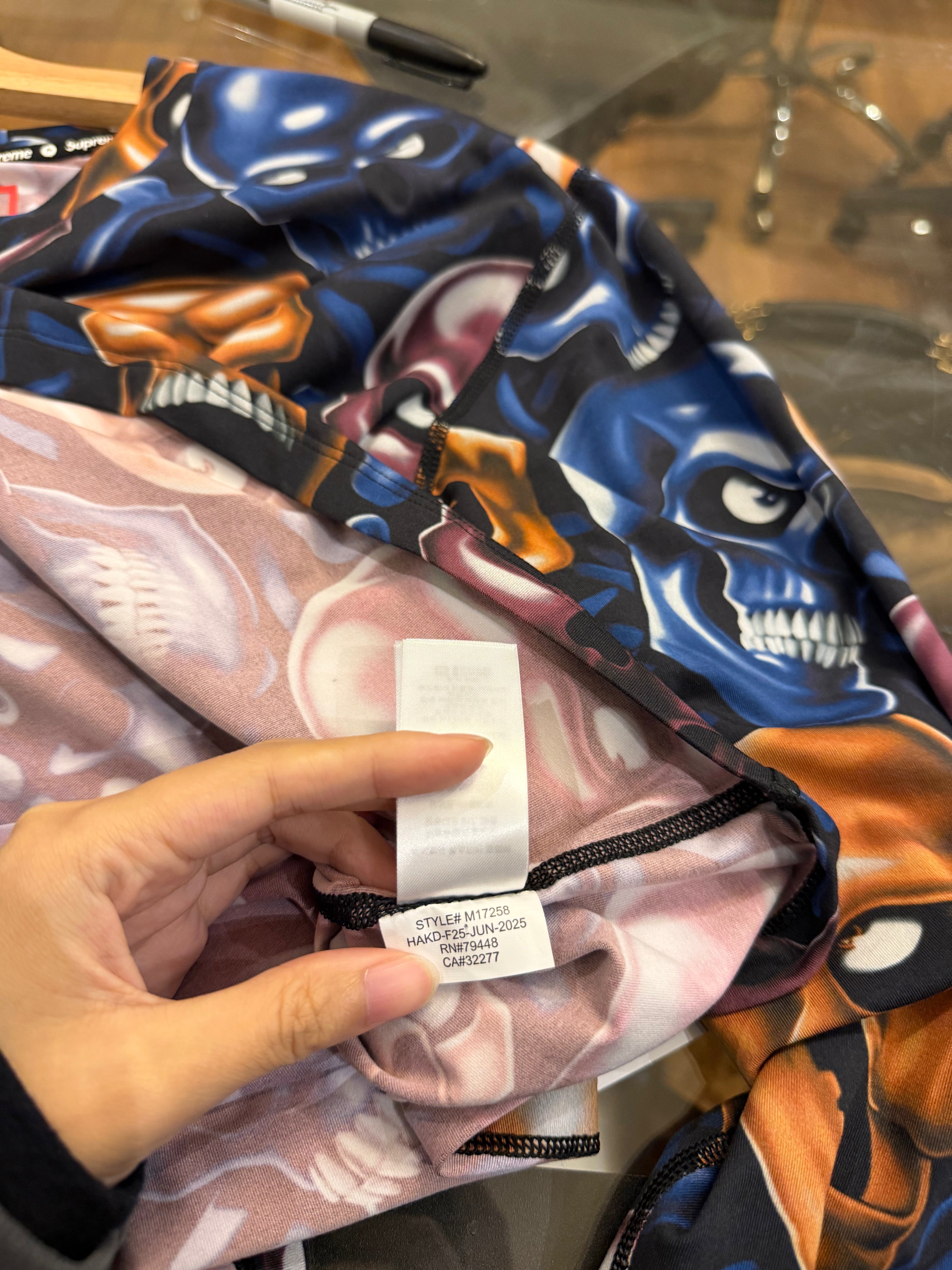Supreme x Marmot Base Layer LS Top 'Skull Pile'