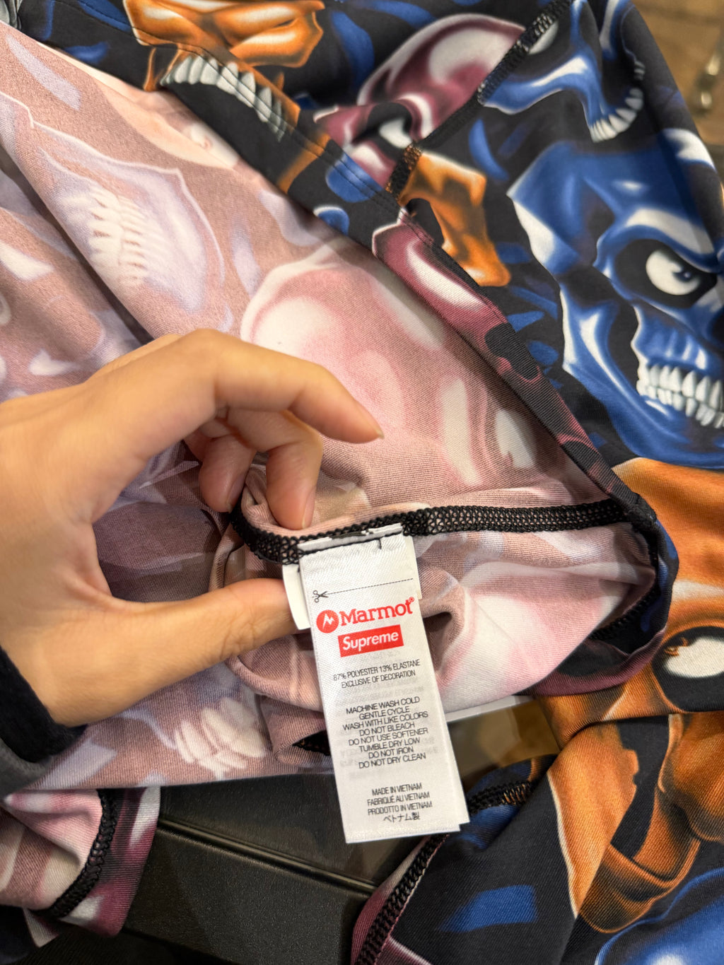 Supreme x Marmot Base Layer LS Top 'Skull Pile'