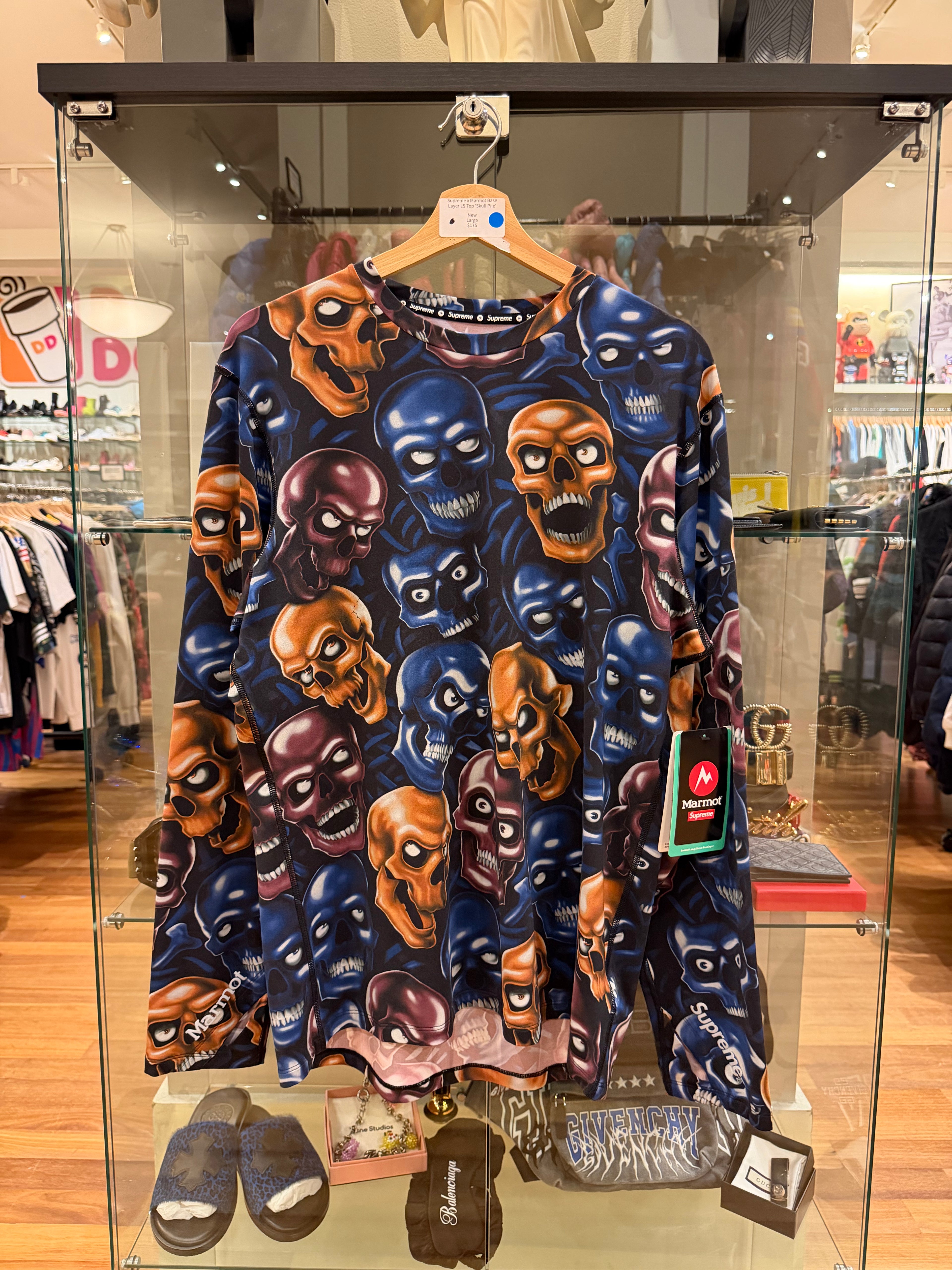 Supreme x Marmot Base Layer LS Top 'Skull Pile'