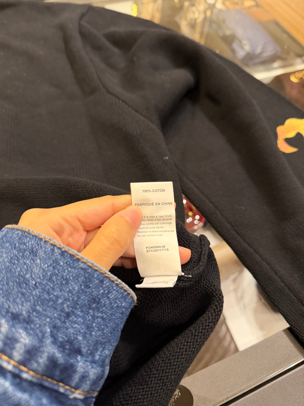 Stussy Floral Sleeve Sweater-Black