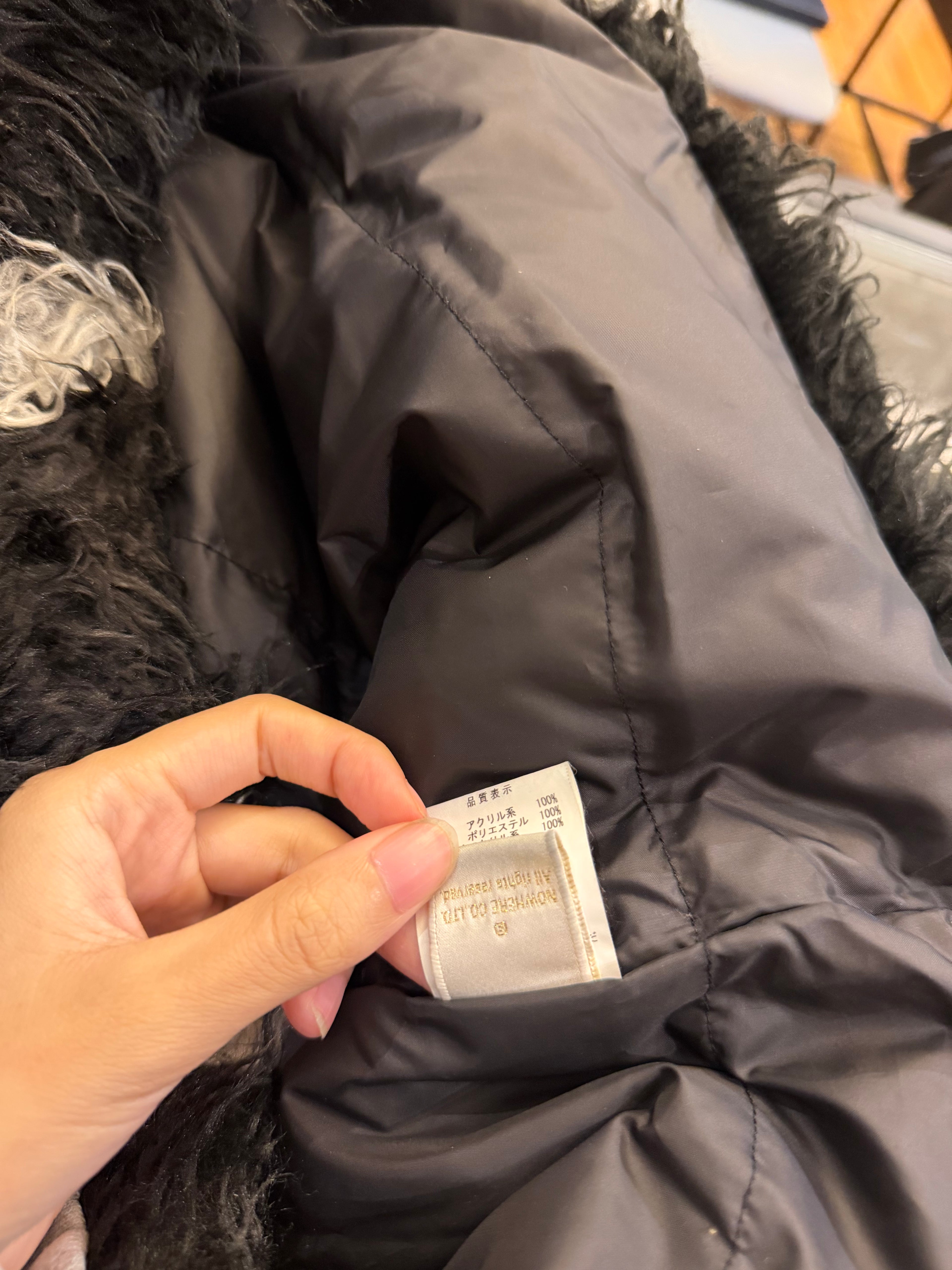 Bape 2008 Faux Fur Jacket -
Black White