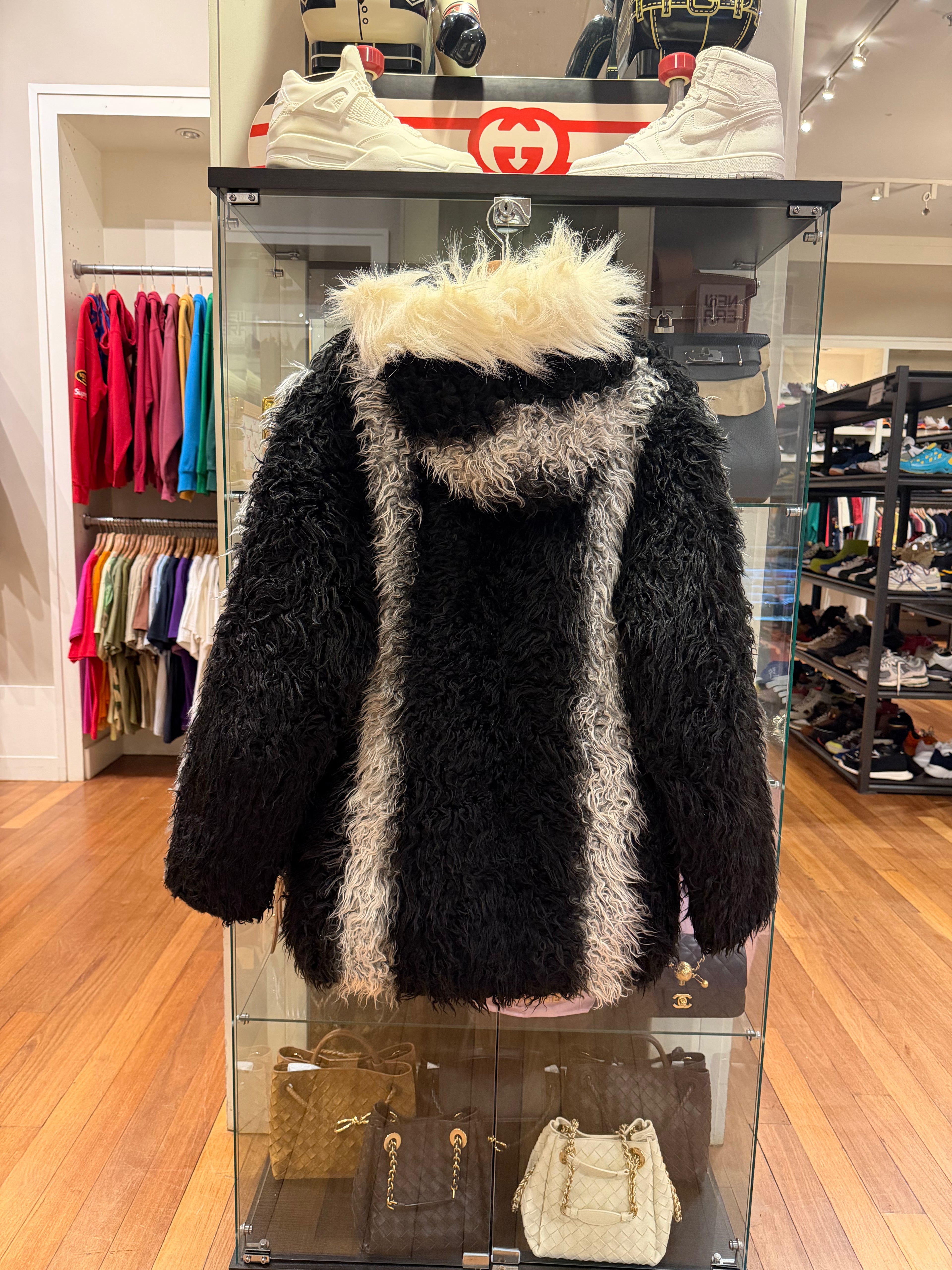 Bape 2008 Faux Fur Jacket -
Black White