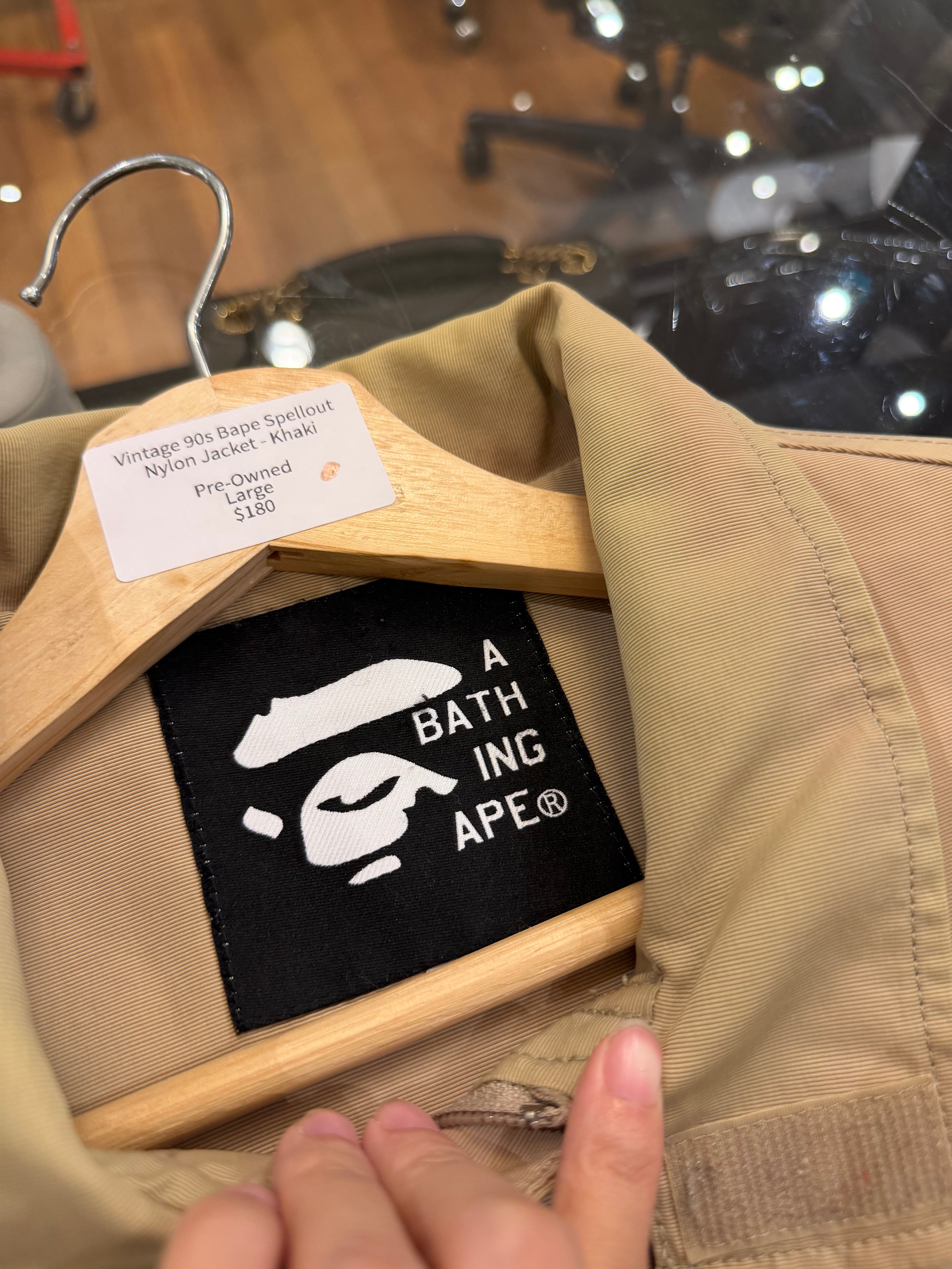 Vintage 90s Bape Spellout
Nylon Jacket - Khaki