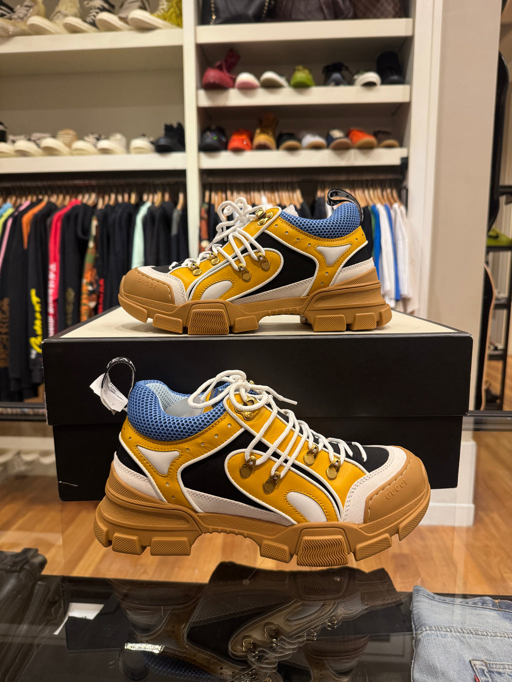 Gucci Flashtrek Yellow / Tan / Blue