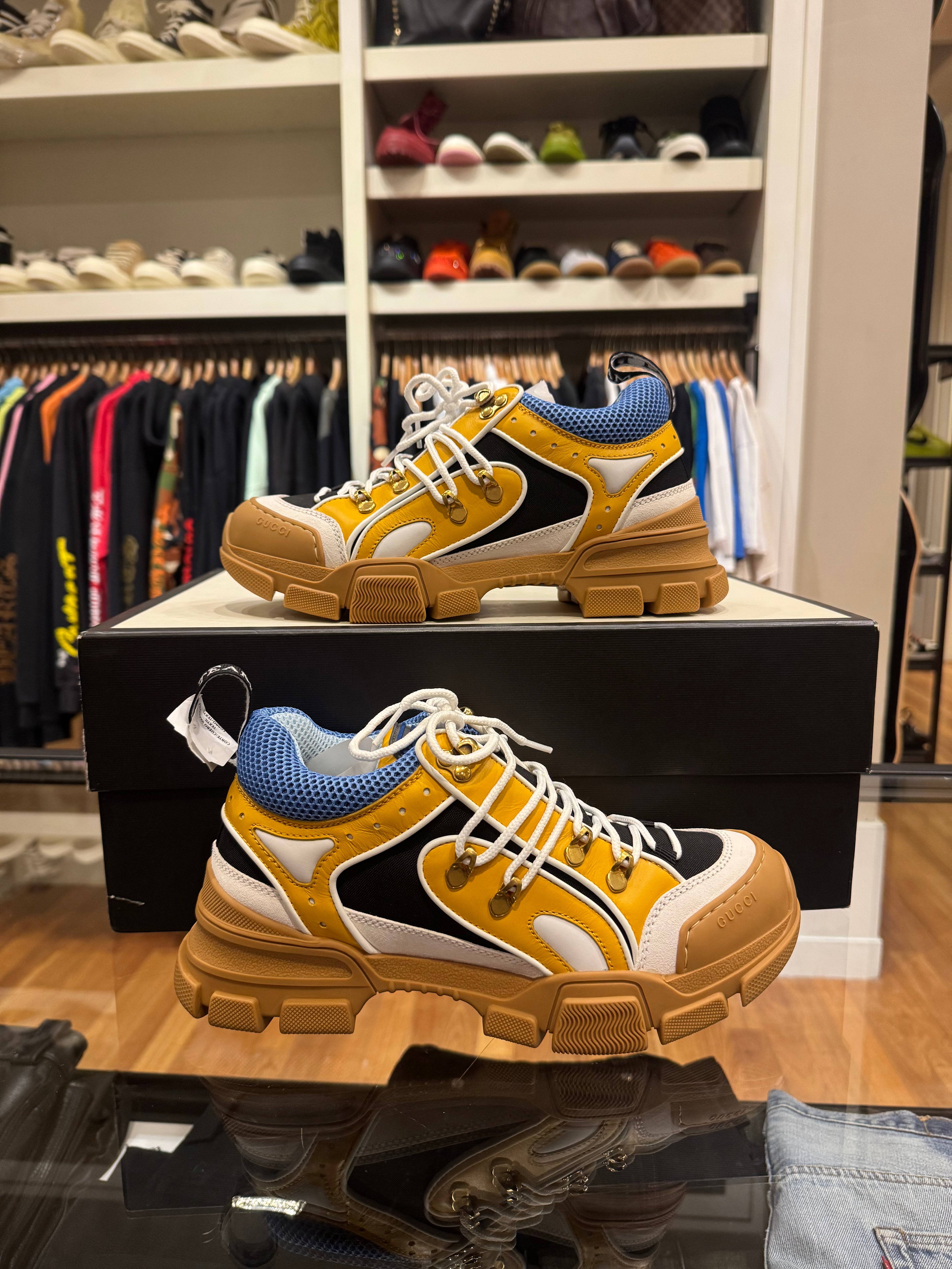 Gucci Flashtrek Yellow / Tan / Blue