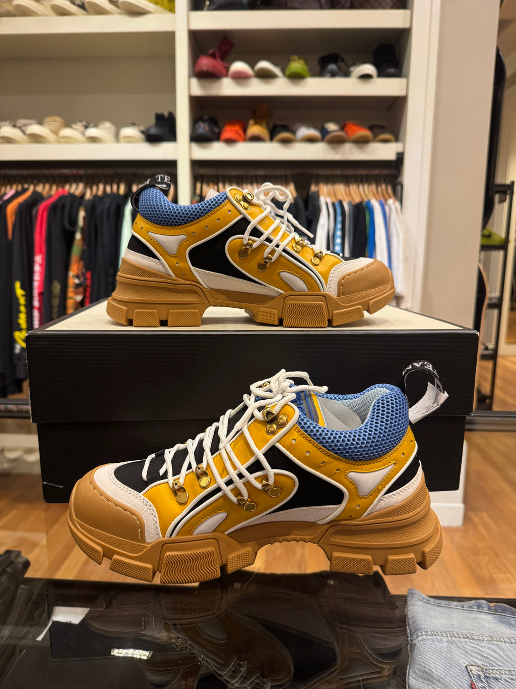 Gucci Flashtrek Yellow / Tan / Blue