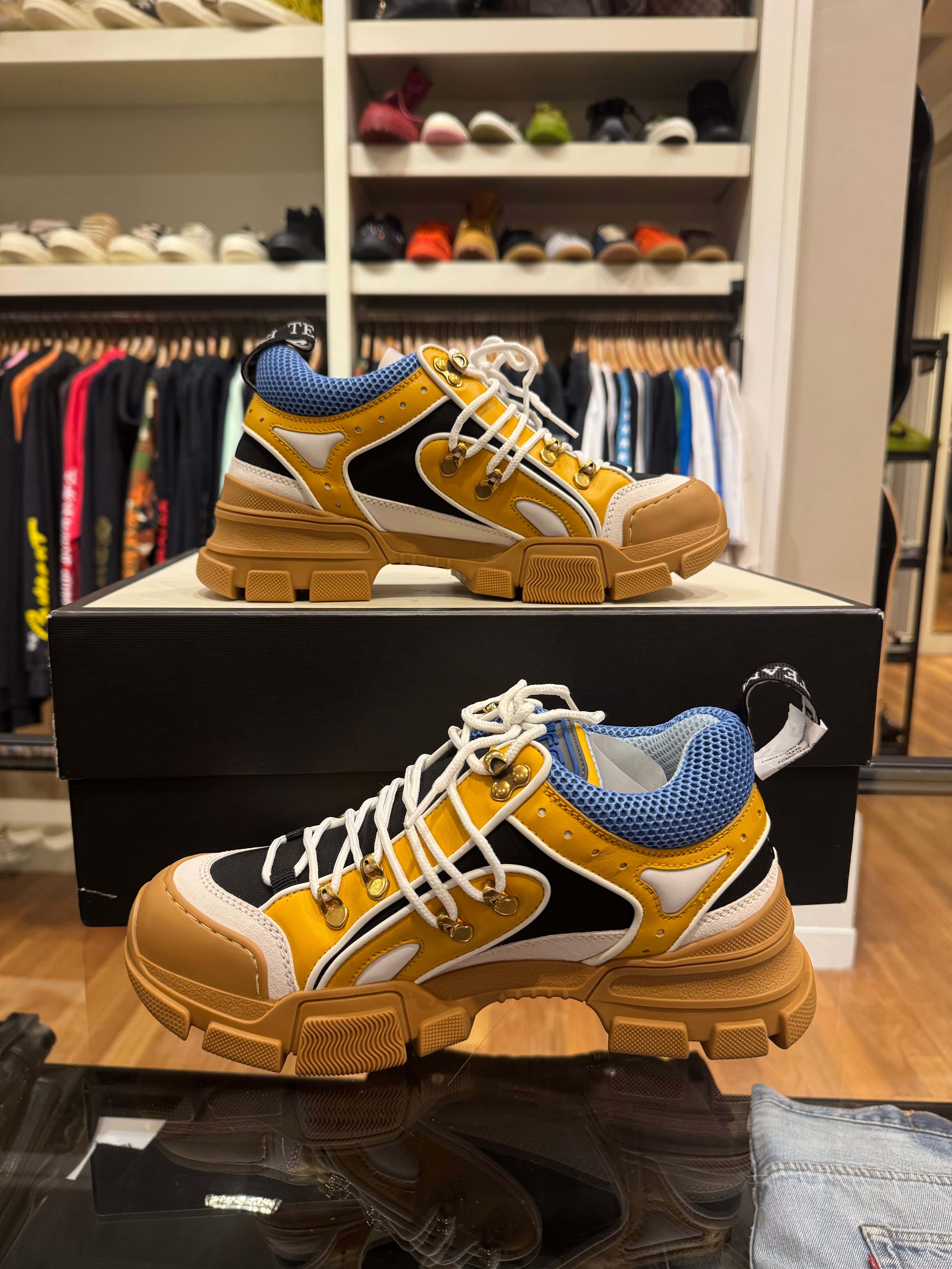 Gucci Flashtrek Yellow / Tan / Blue
