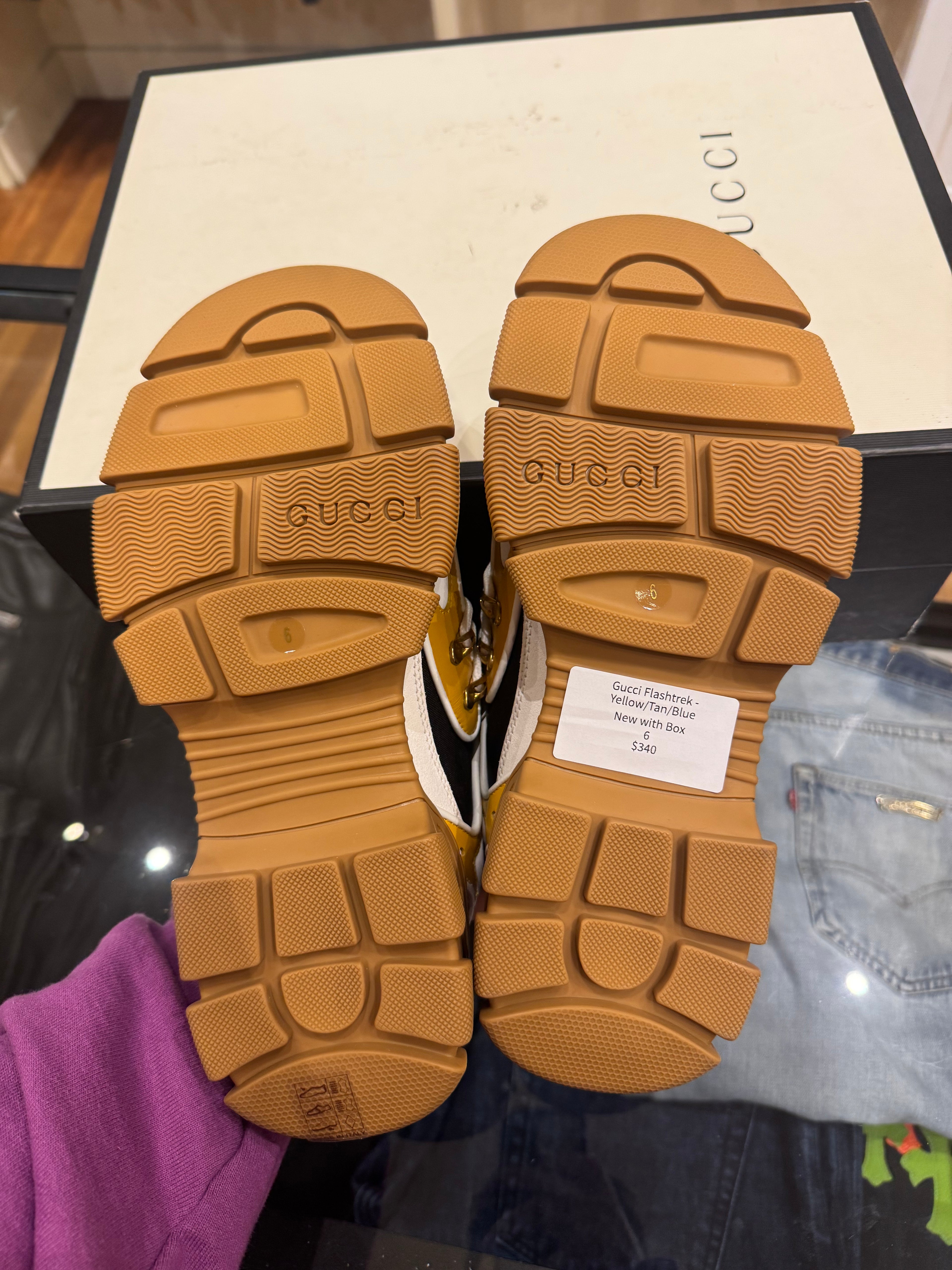 Gucci Flashtrek Yellow / Tan / Blue
