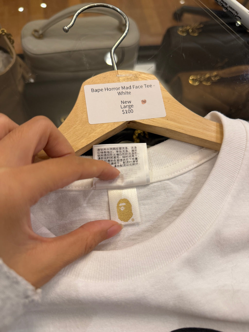 Bape Horror Mad Face Tee -
White