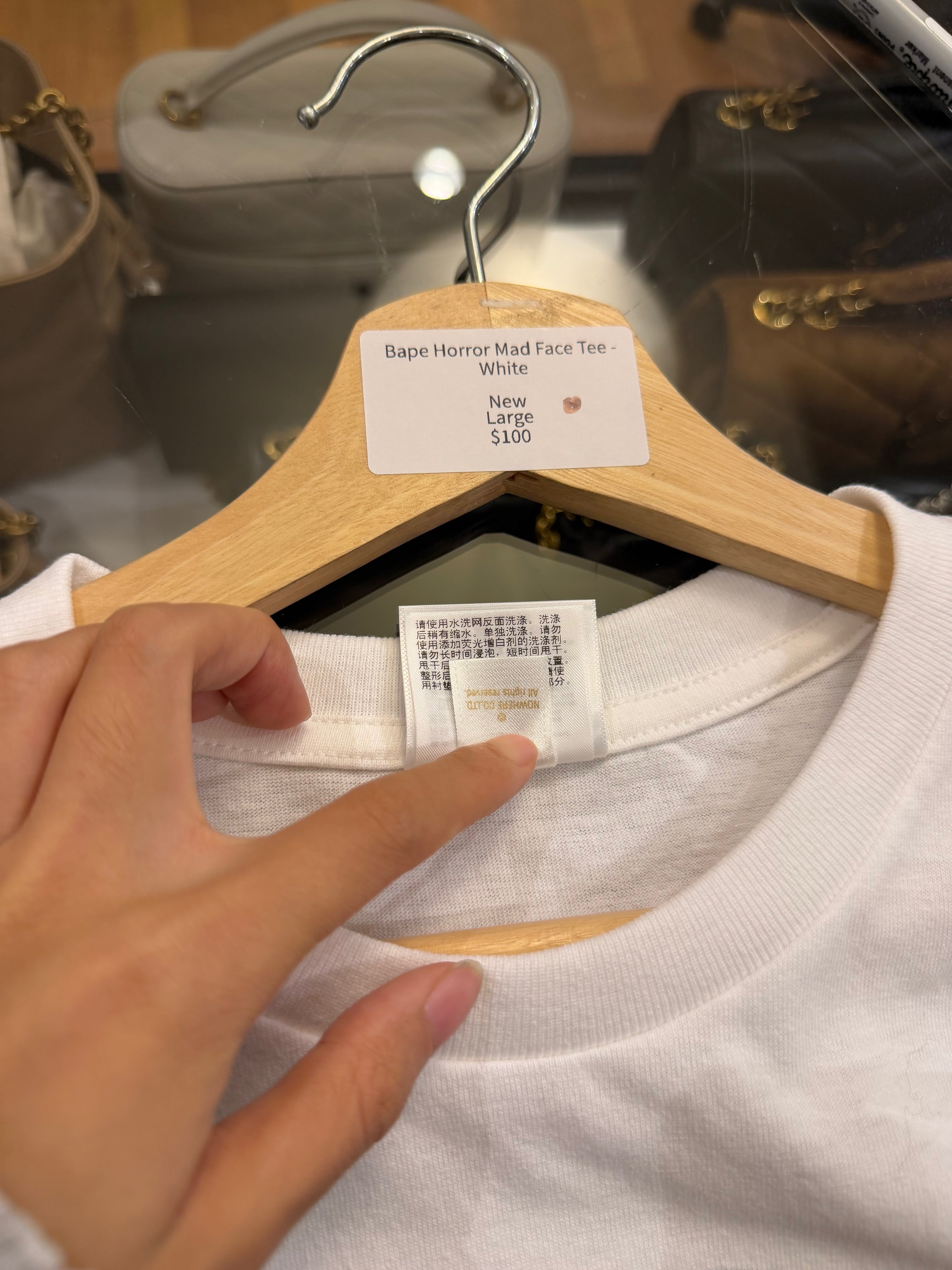 Bape Horror Mad Face Tee -
White