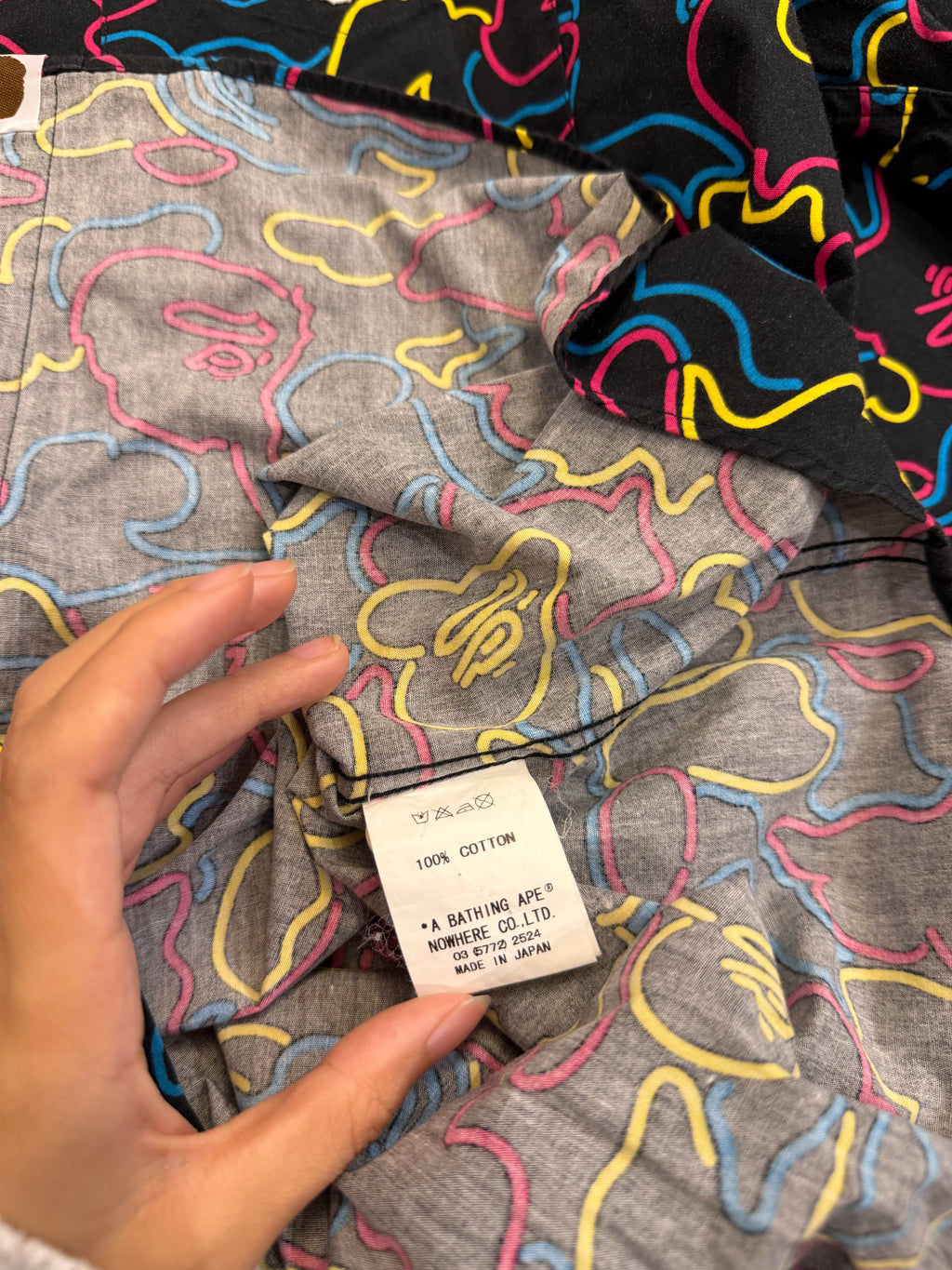 Bape Ape OG Neon Camo Button Down Shirt -Black