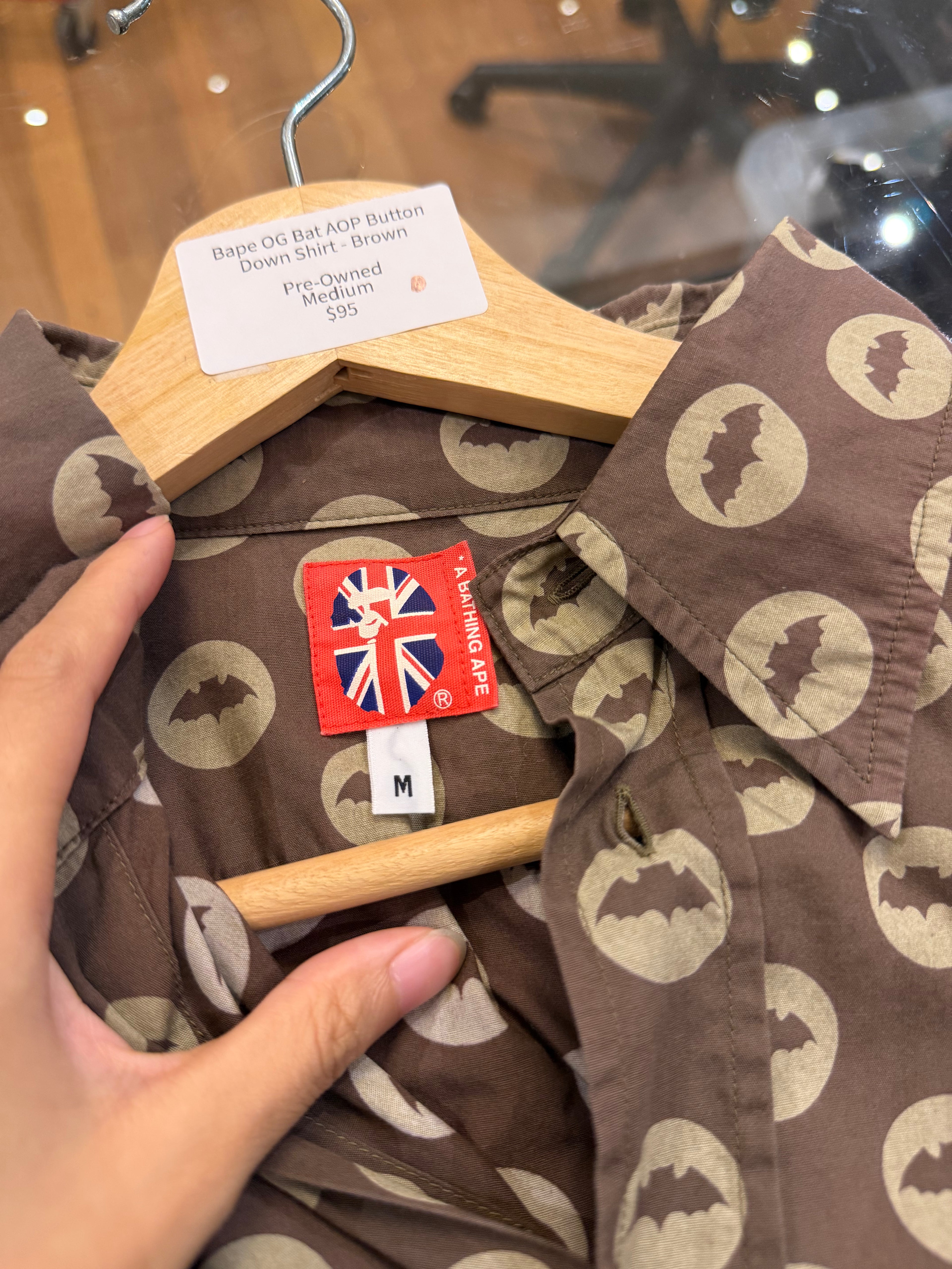 Bape OG Bat AOP Button
Down Shirt - Brown