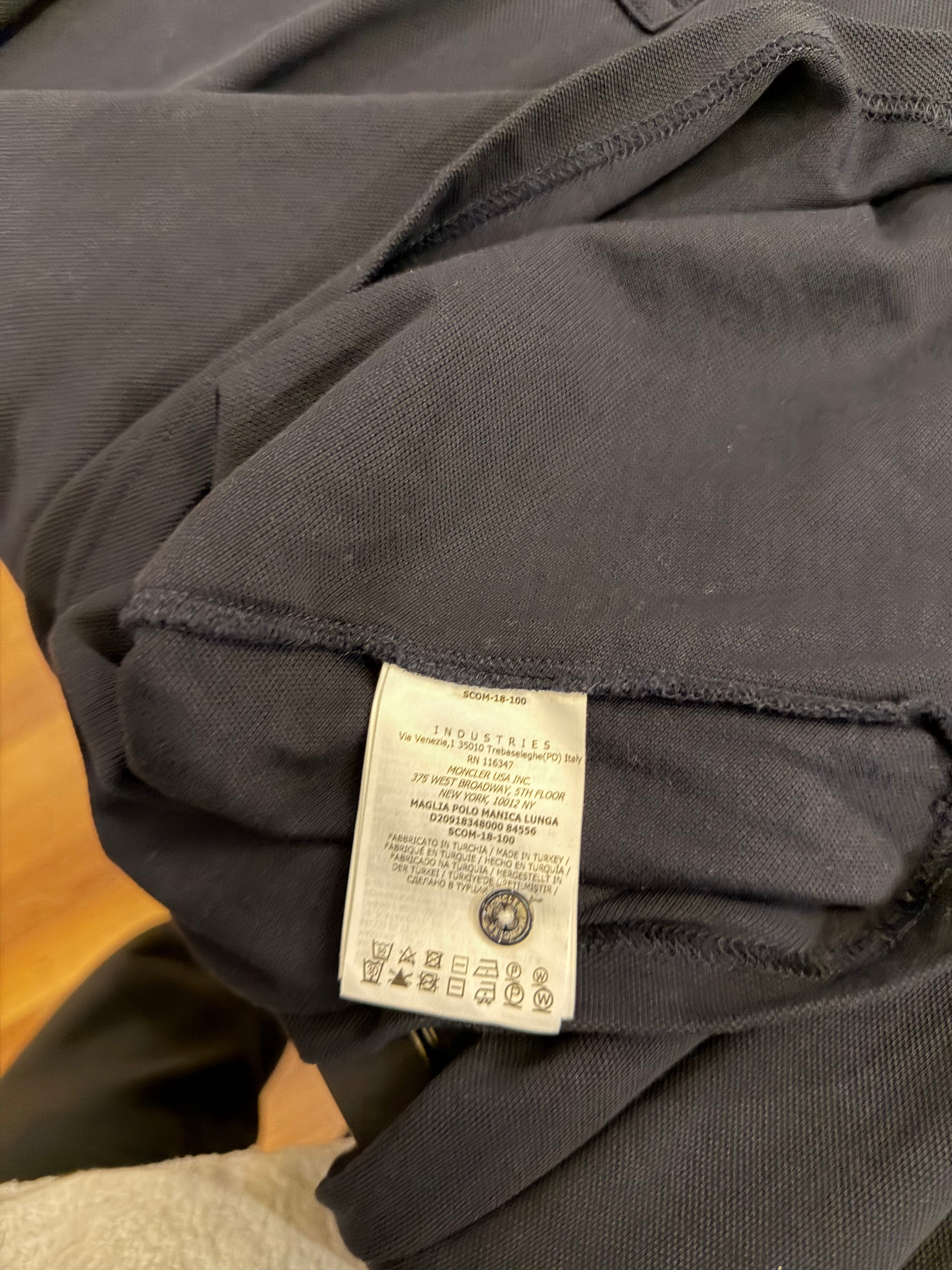 Moncler Pique Polo LS - Navy