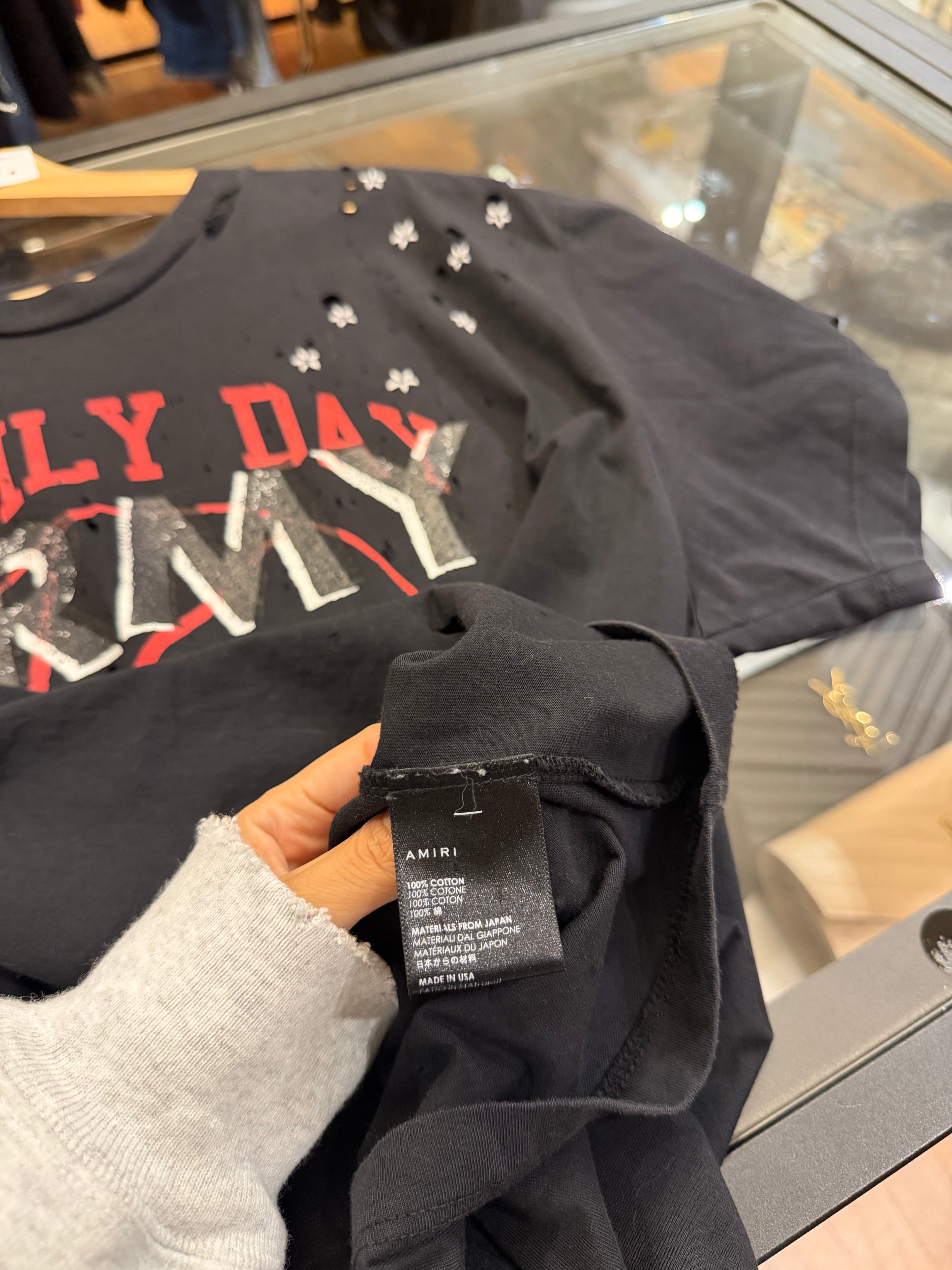 Amiri 'Family Day' Distressed
Tee - Black