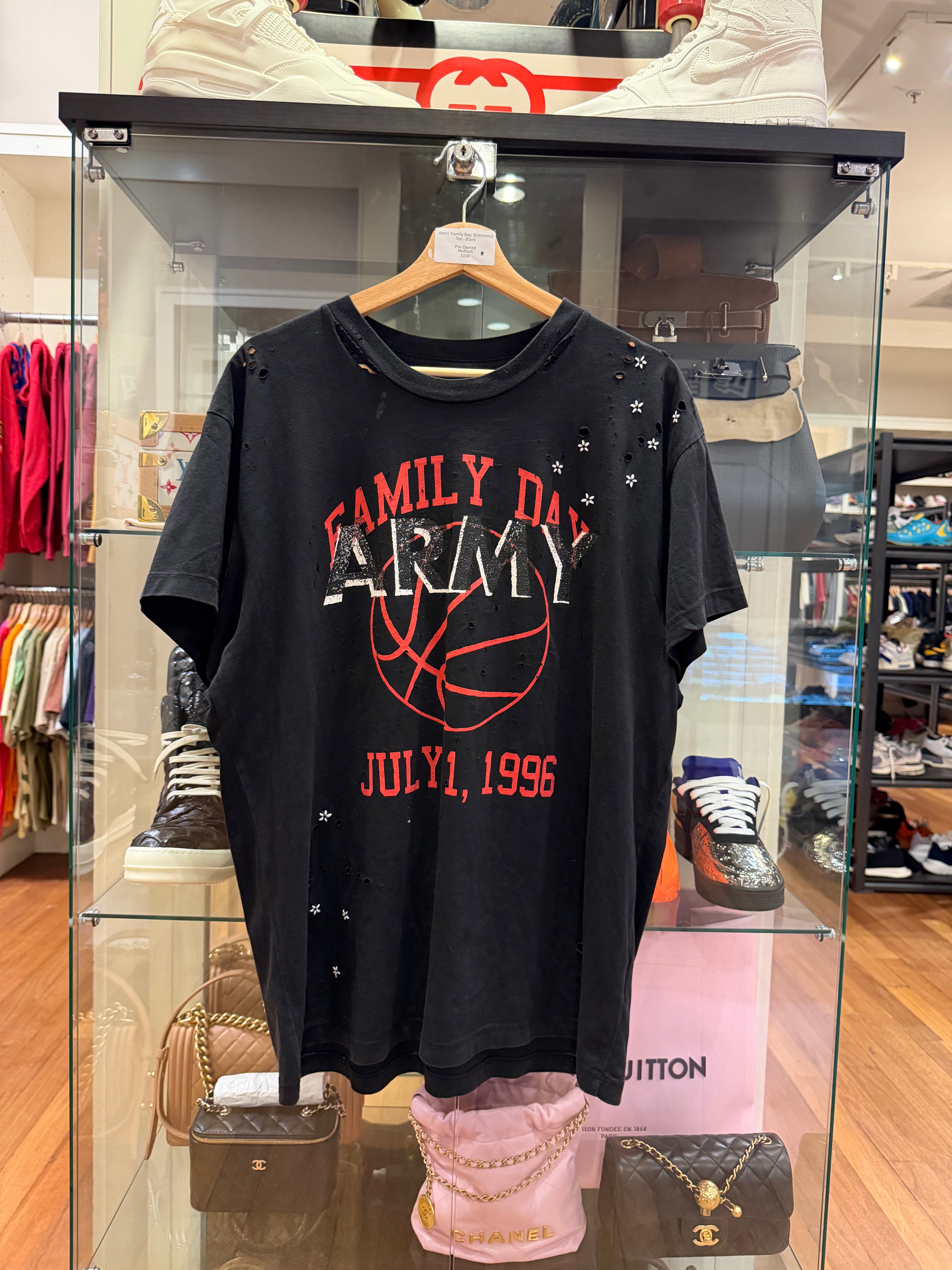 Amiri 'Family Day' Distressed
Tee - Black