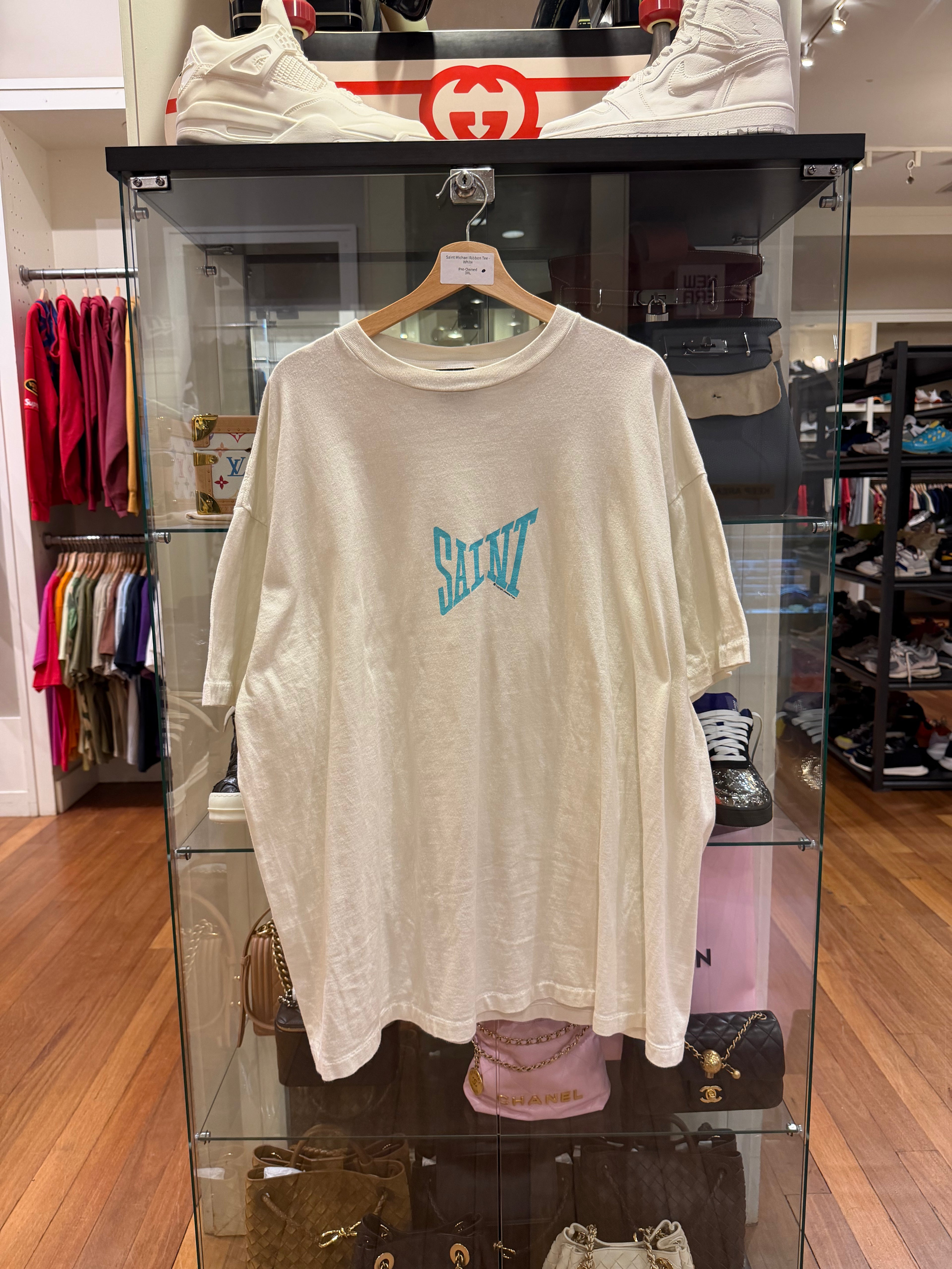 Saint Michael Ribbon Tee -
White