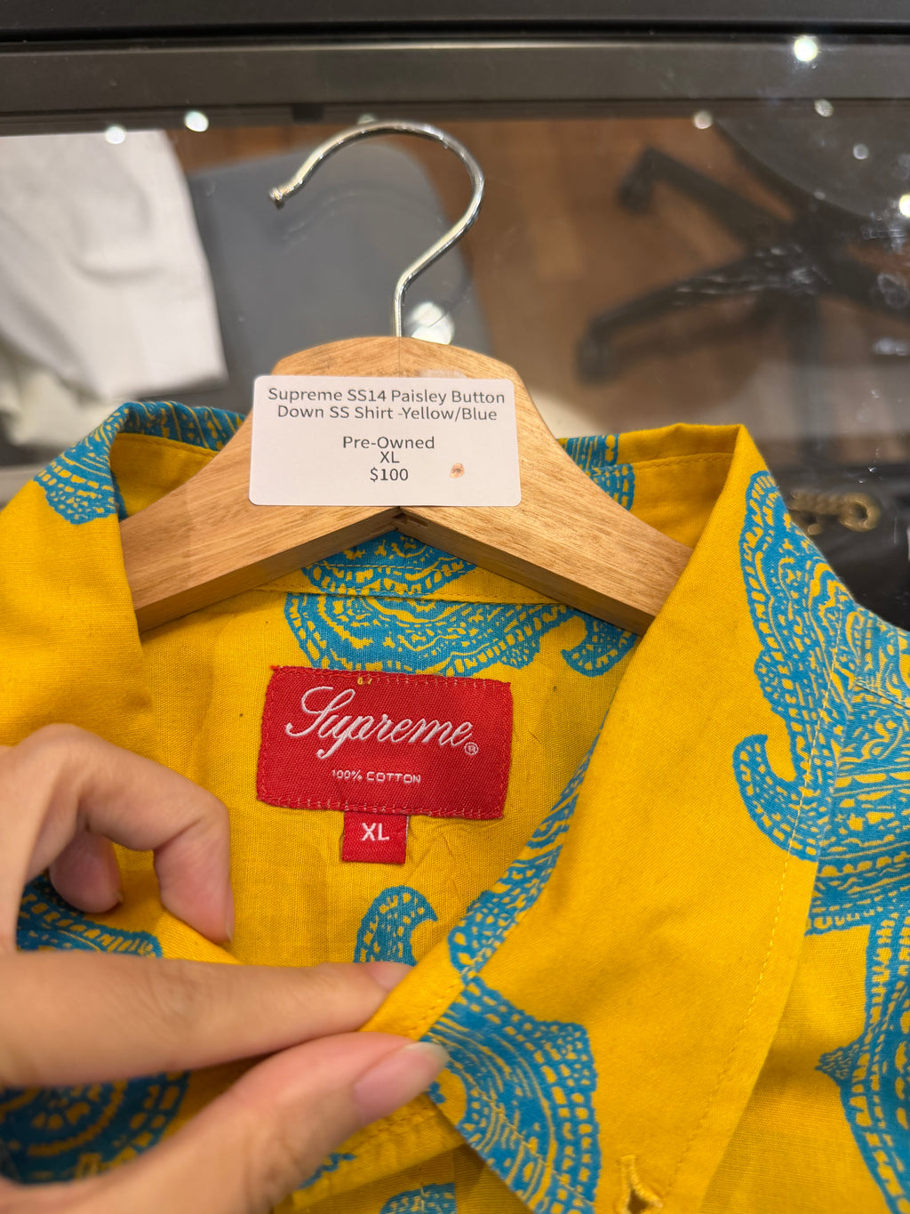 Supreme SS14 Paisley Button Down SS Shirt -Yellow/Blue