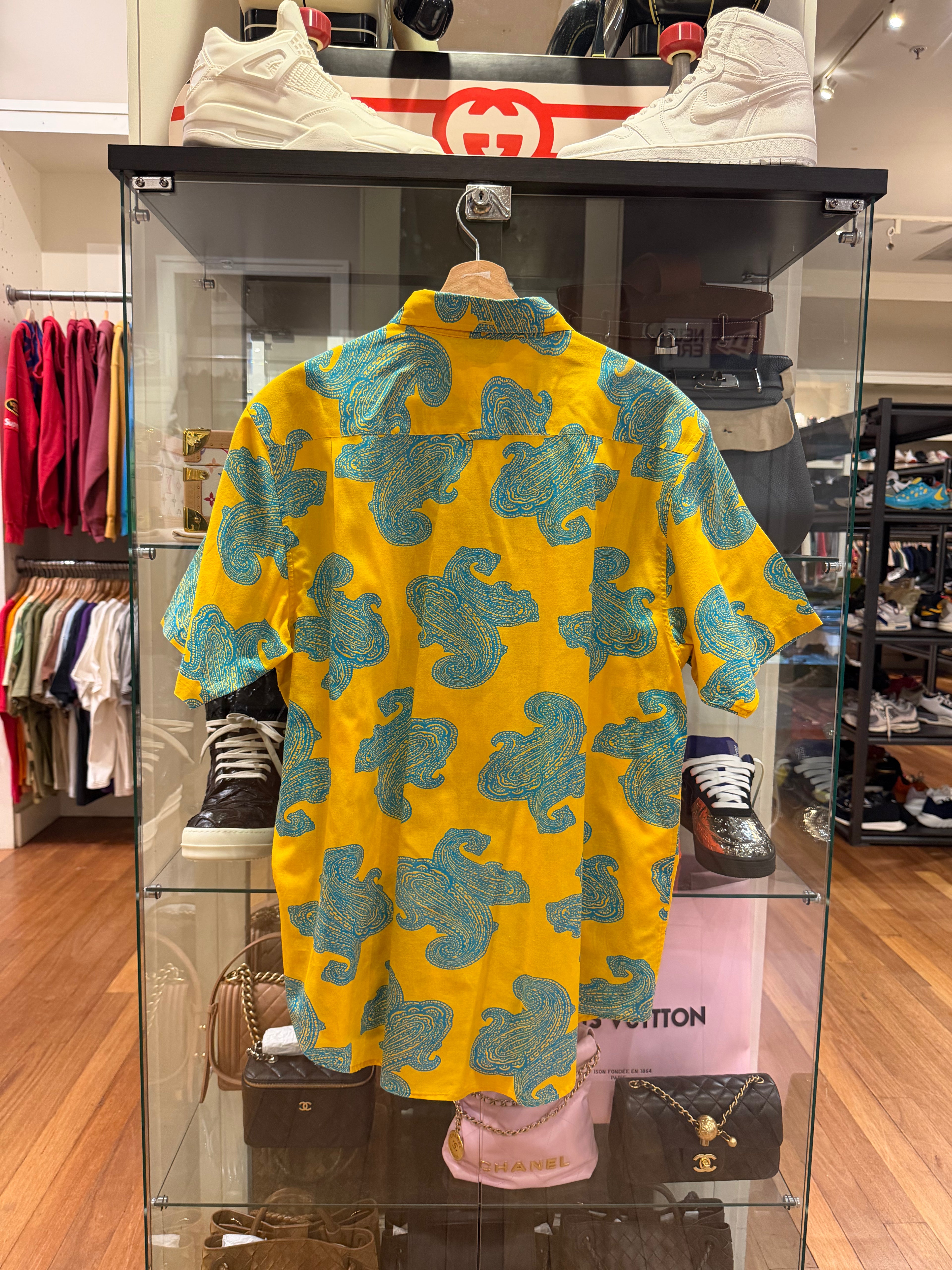 Supreme SS14 Paisley Button Down SS Shirt -Yellow/Blue