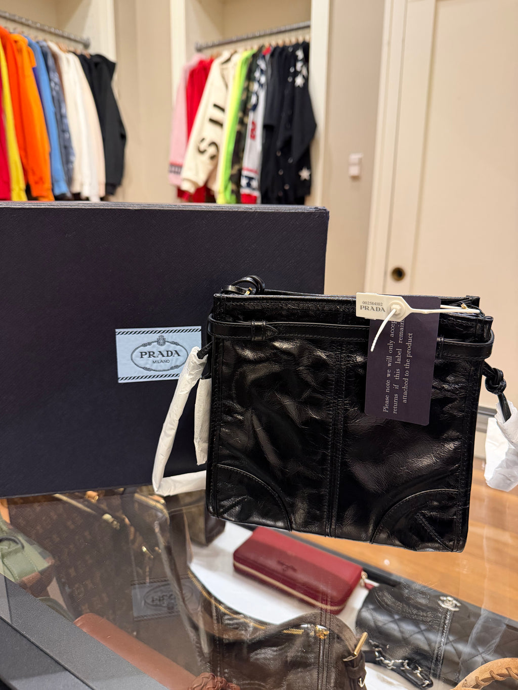 Prada Bonnie Leather Mini Shoulder Bag