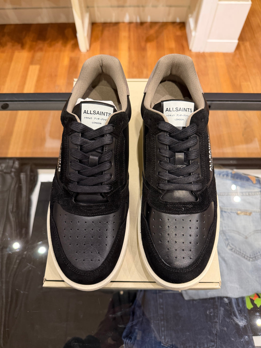 All Saints Regan Low Top- Black Suede