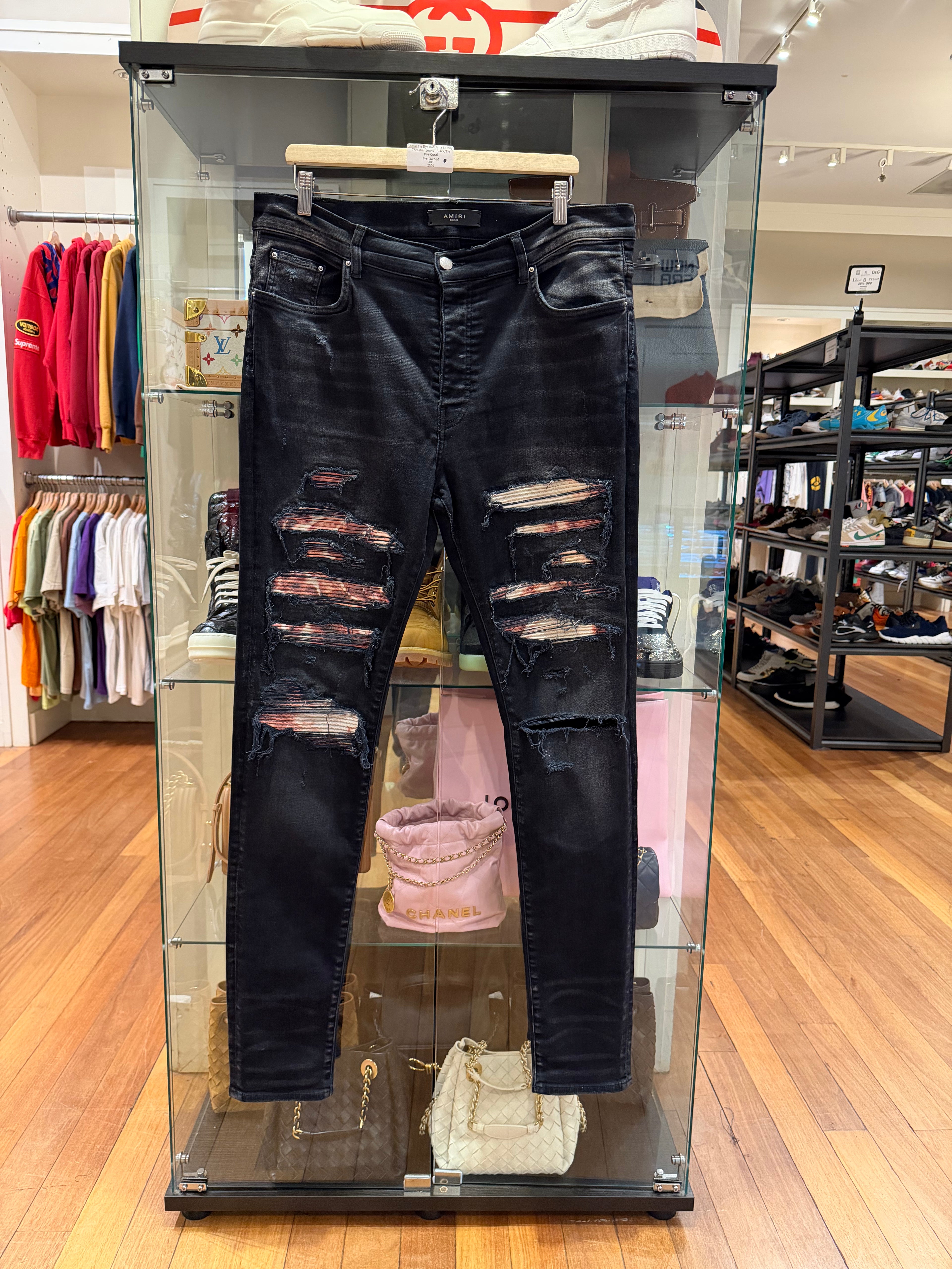 Amiri Tie Dye Bandana Skinny Thrasher Jeans