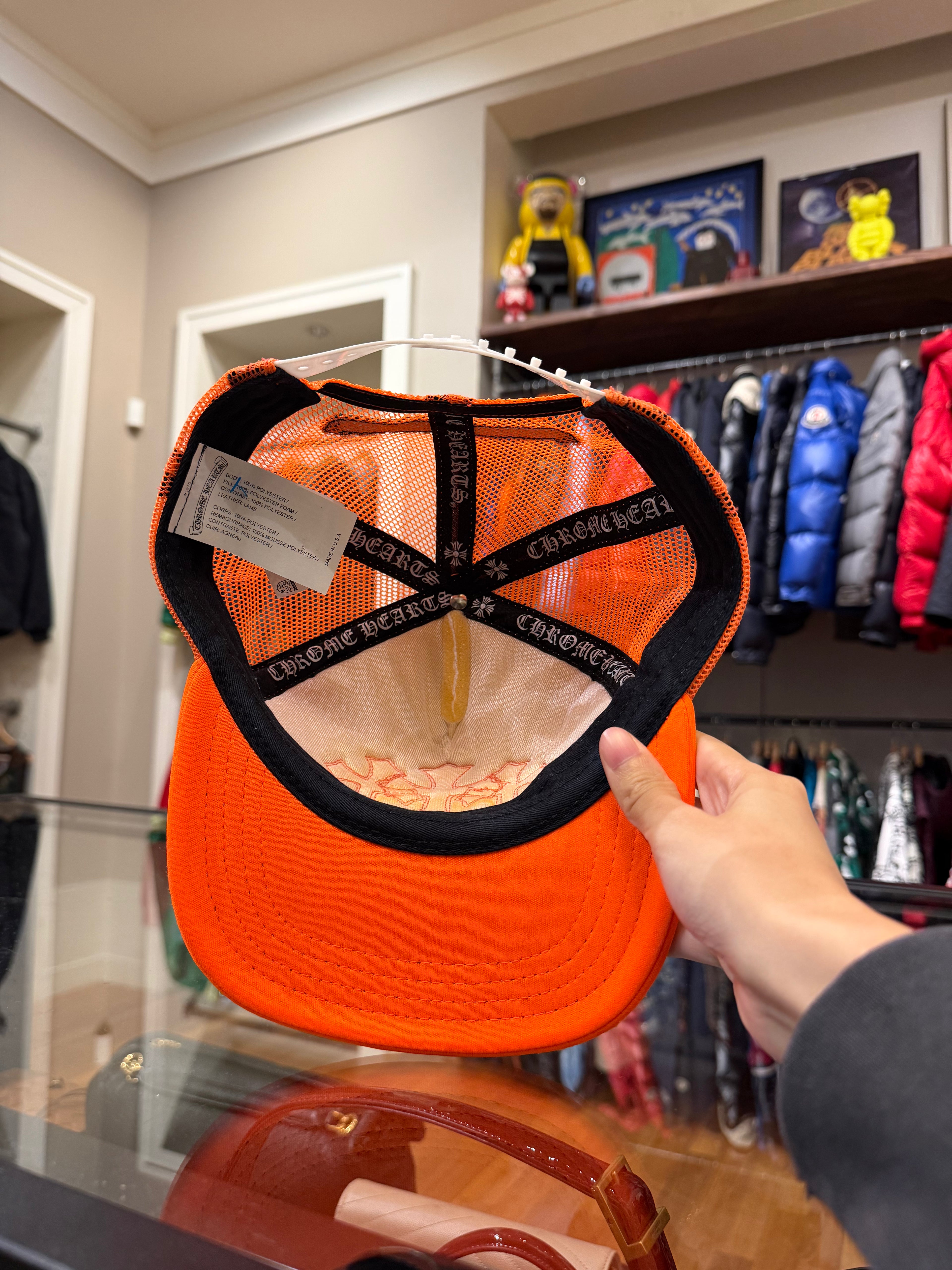 Chrome Hearts Logo Trucker Hat-Orange