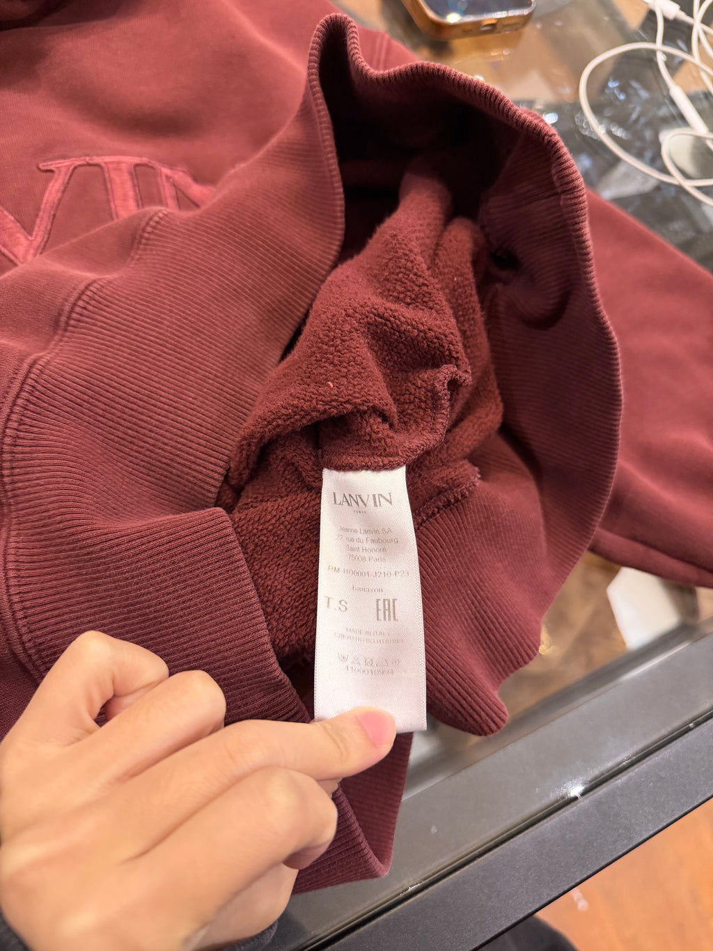 Lanvin Curb Hoodie - Maroon