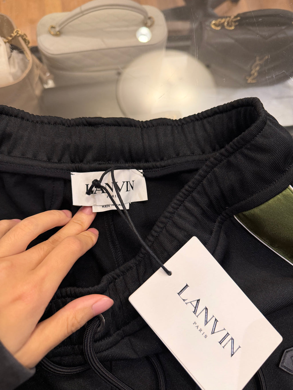 Lanvin Contrast Joggers -
Black/Green