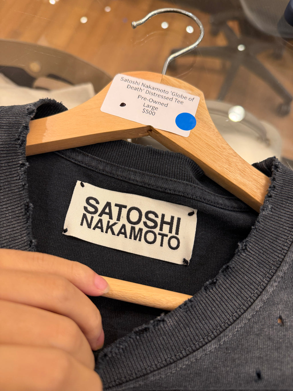 Satoshi Nakamoto 'Globe of
Death' Distressed Tee