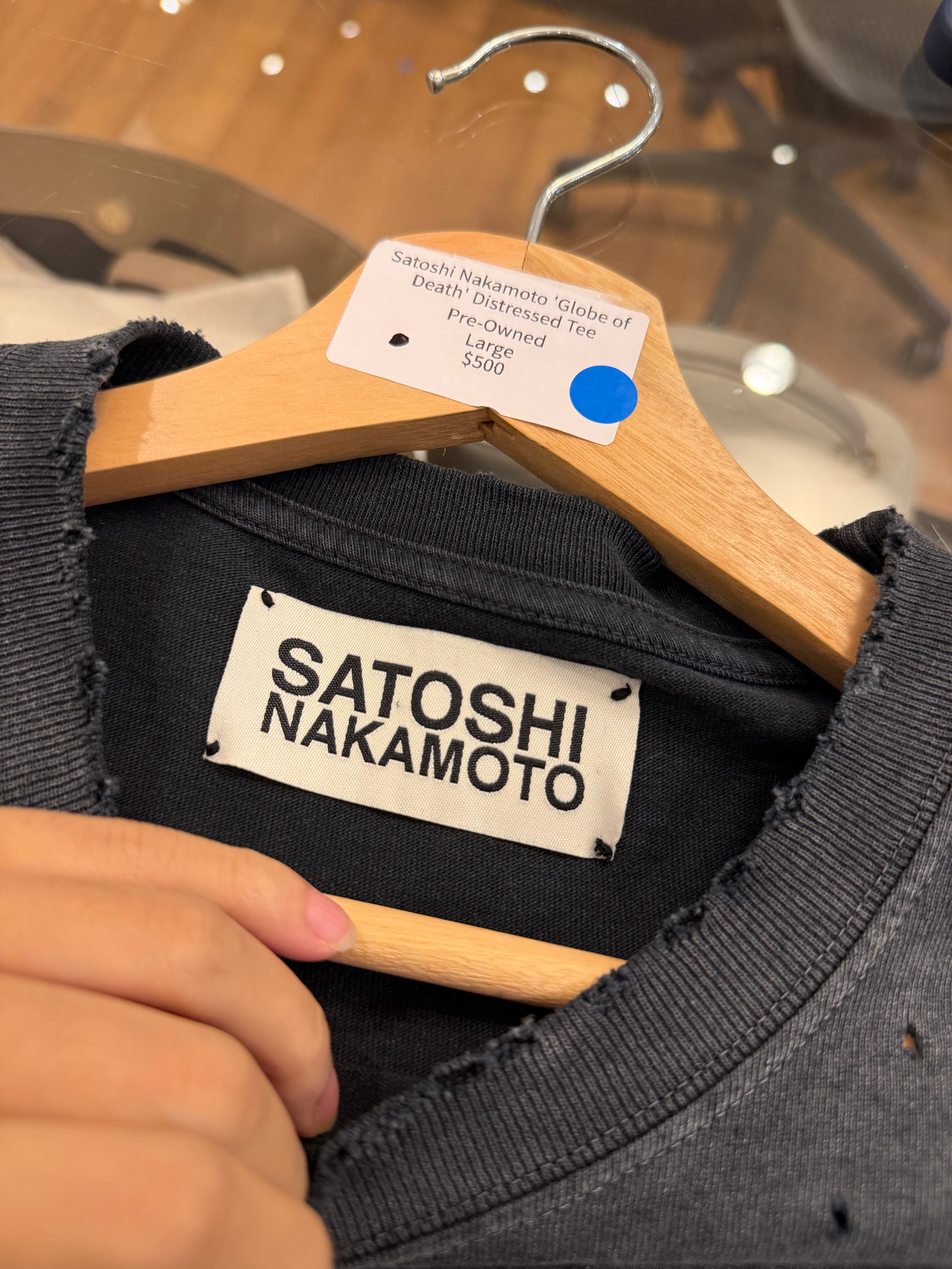 Satoshi Nakamoto 'Globe of
Death' Distressed Tee