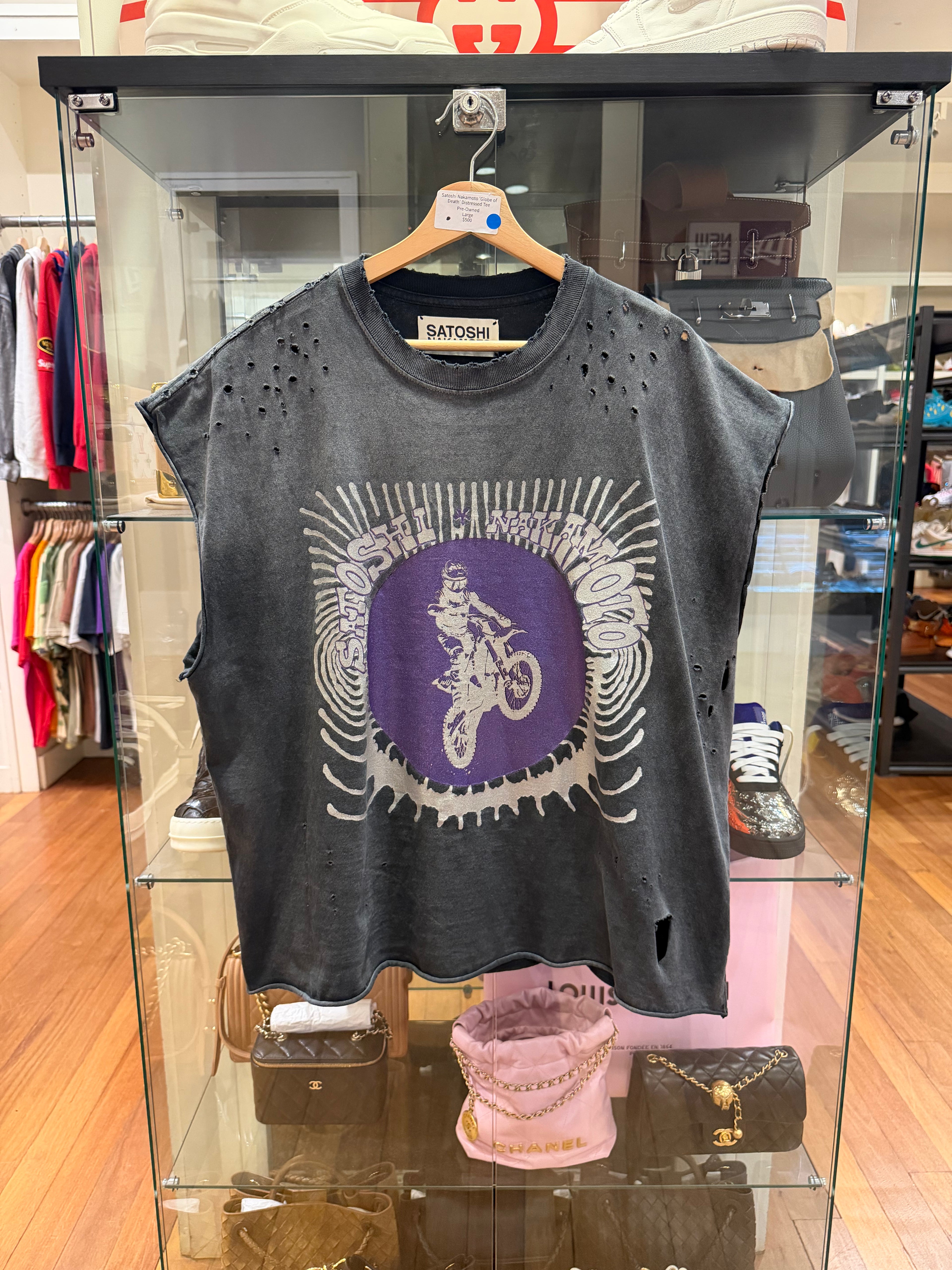 Satoshi Nakamoto 'Globe of
Death' Distressed Tee
