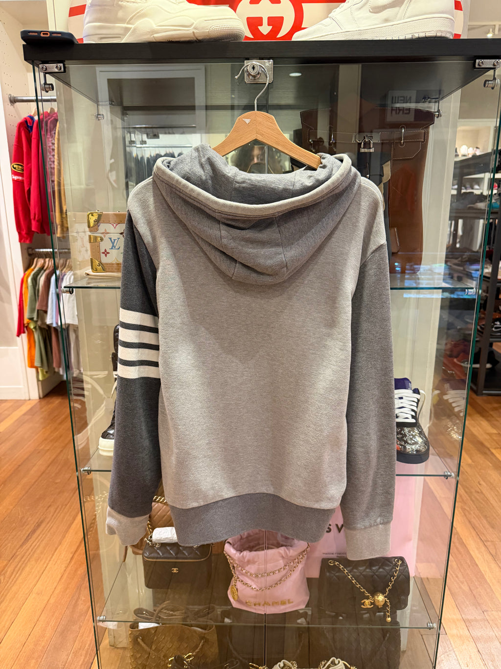 Thom Browne Tonal Fun-Mix Hoodie-Grey