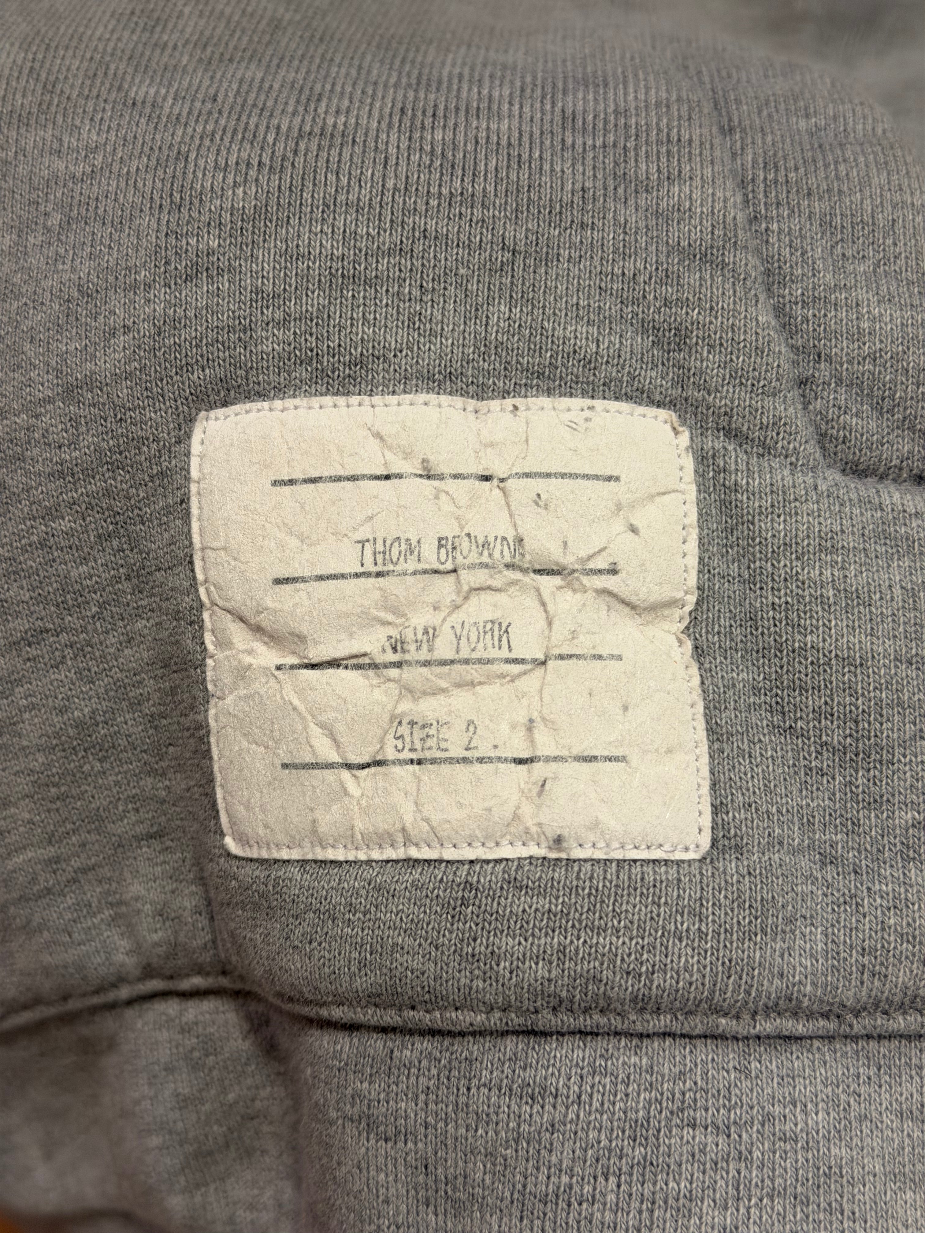 Thom Browne Tricolor Band Hoodie- Grey