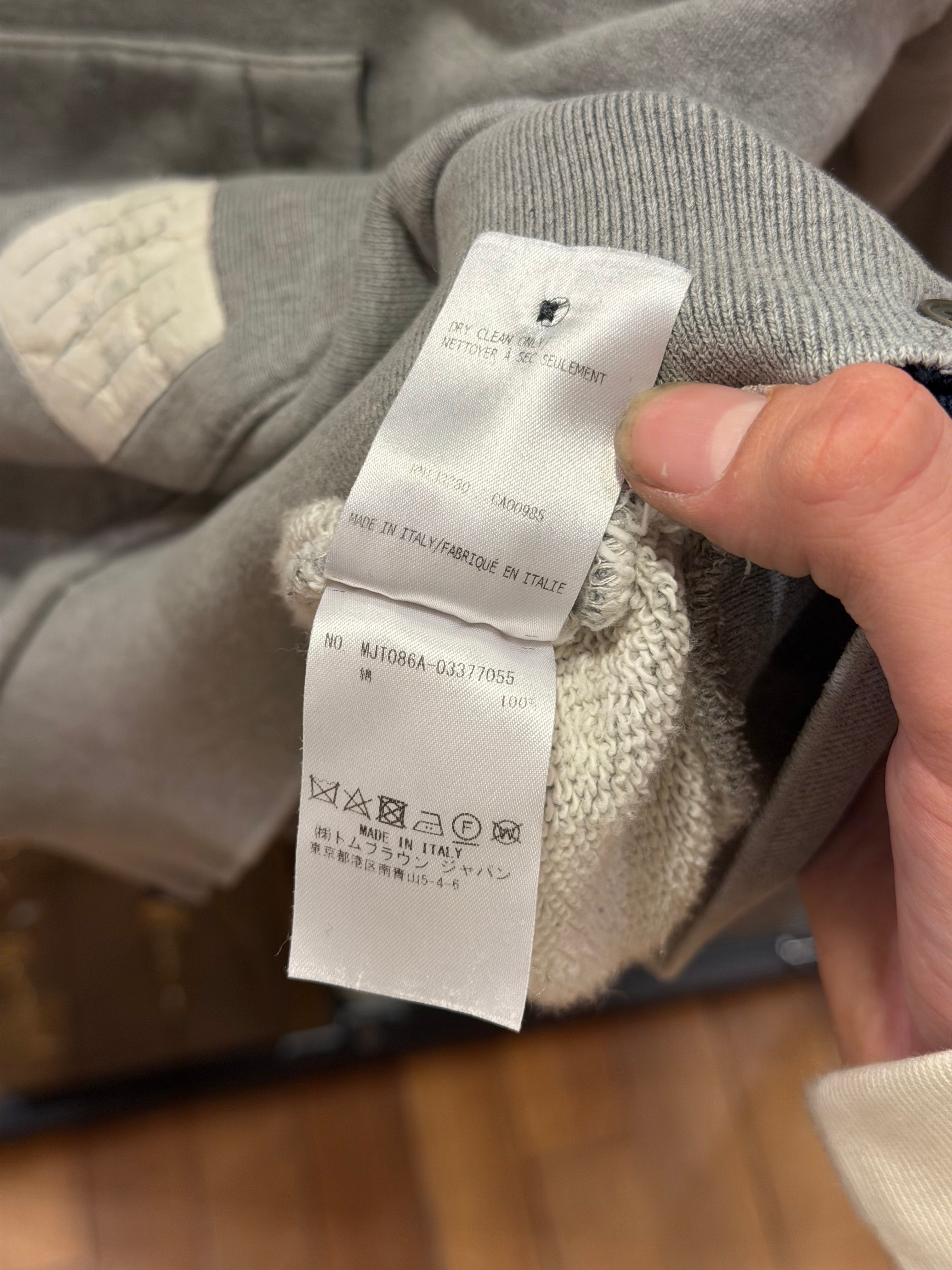 Thom Browne Tricolor Band Hoodie- Grey