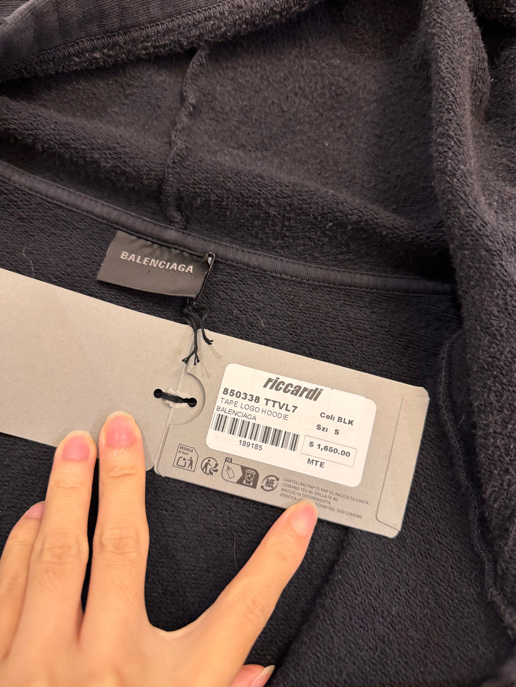 Balenciaga Tape Logo Zip Up
Hoodie