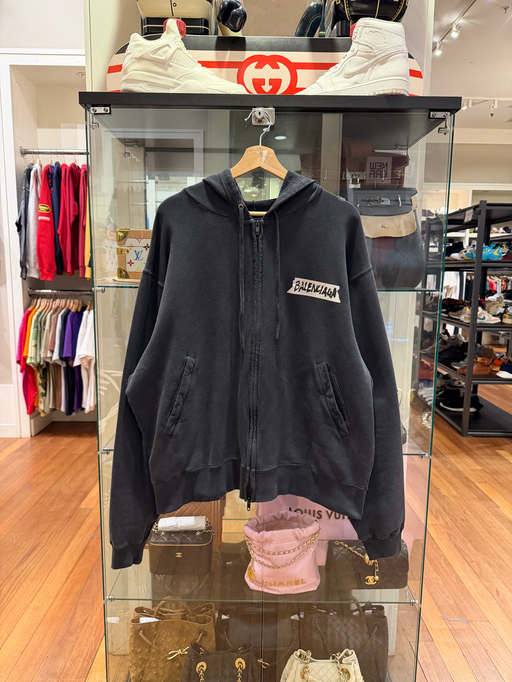 Balenciaga Tape Logo Zip Up
Hoodie