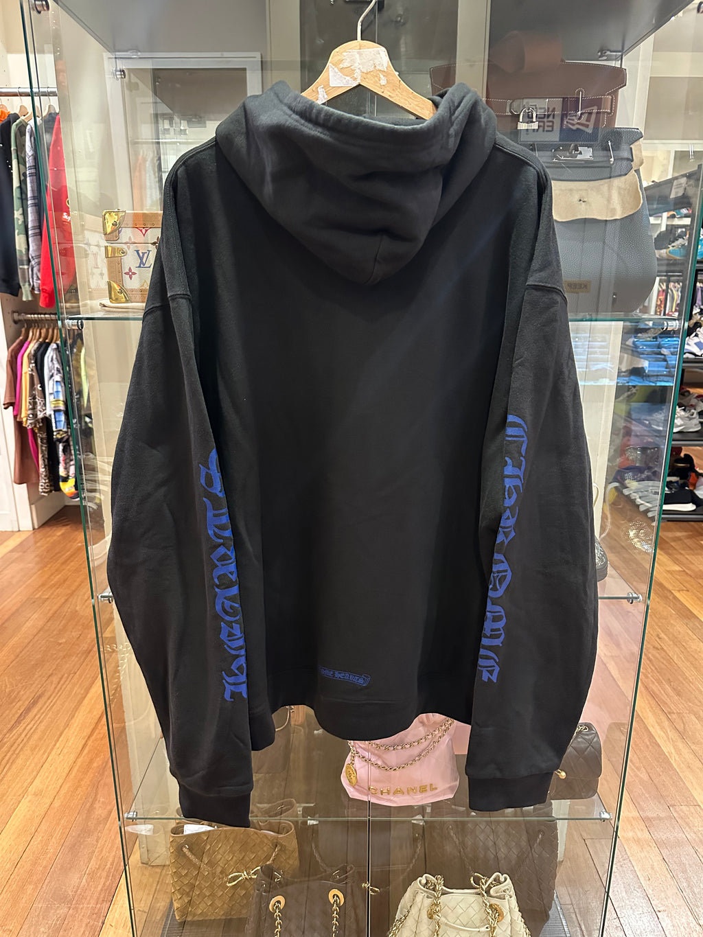 Chrome Hearts Navy Thermal Vertical Logo Zip Up