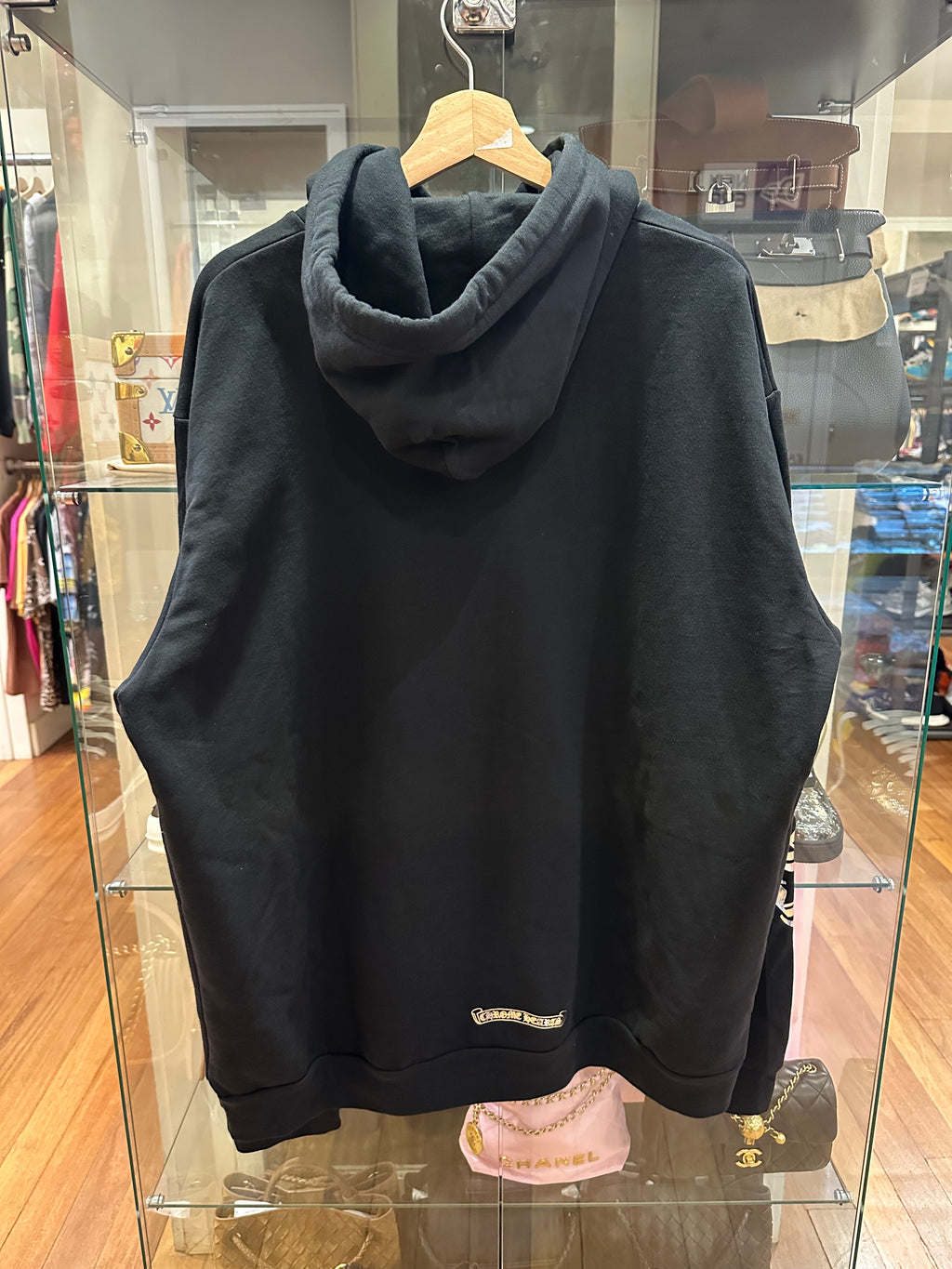 Chrome Hearts 1988 Silver Foil Vertical Logo Hoodie