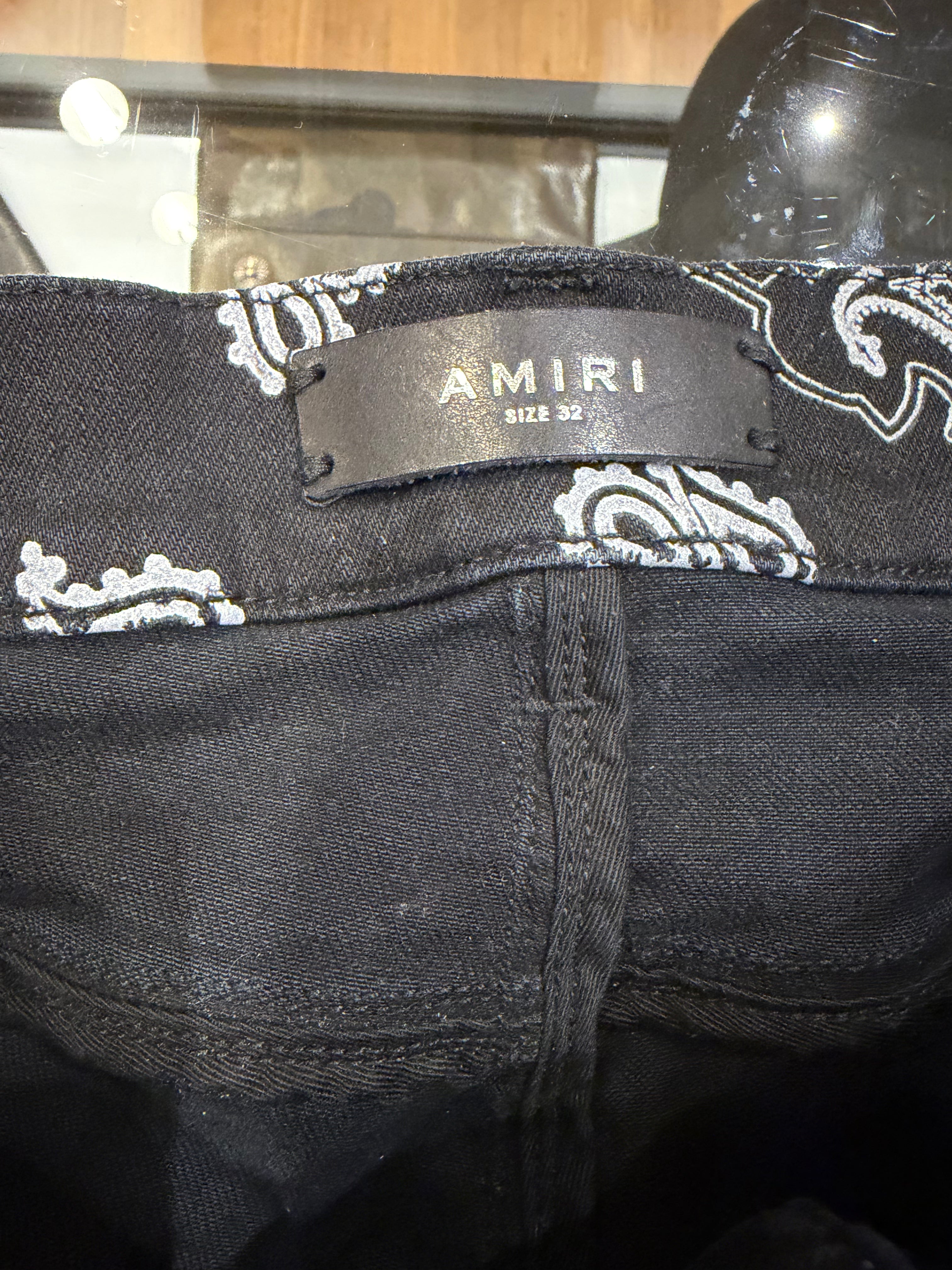 Amiri Paisley Black Denim Jeans