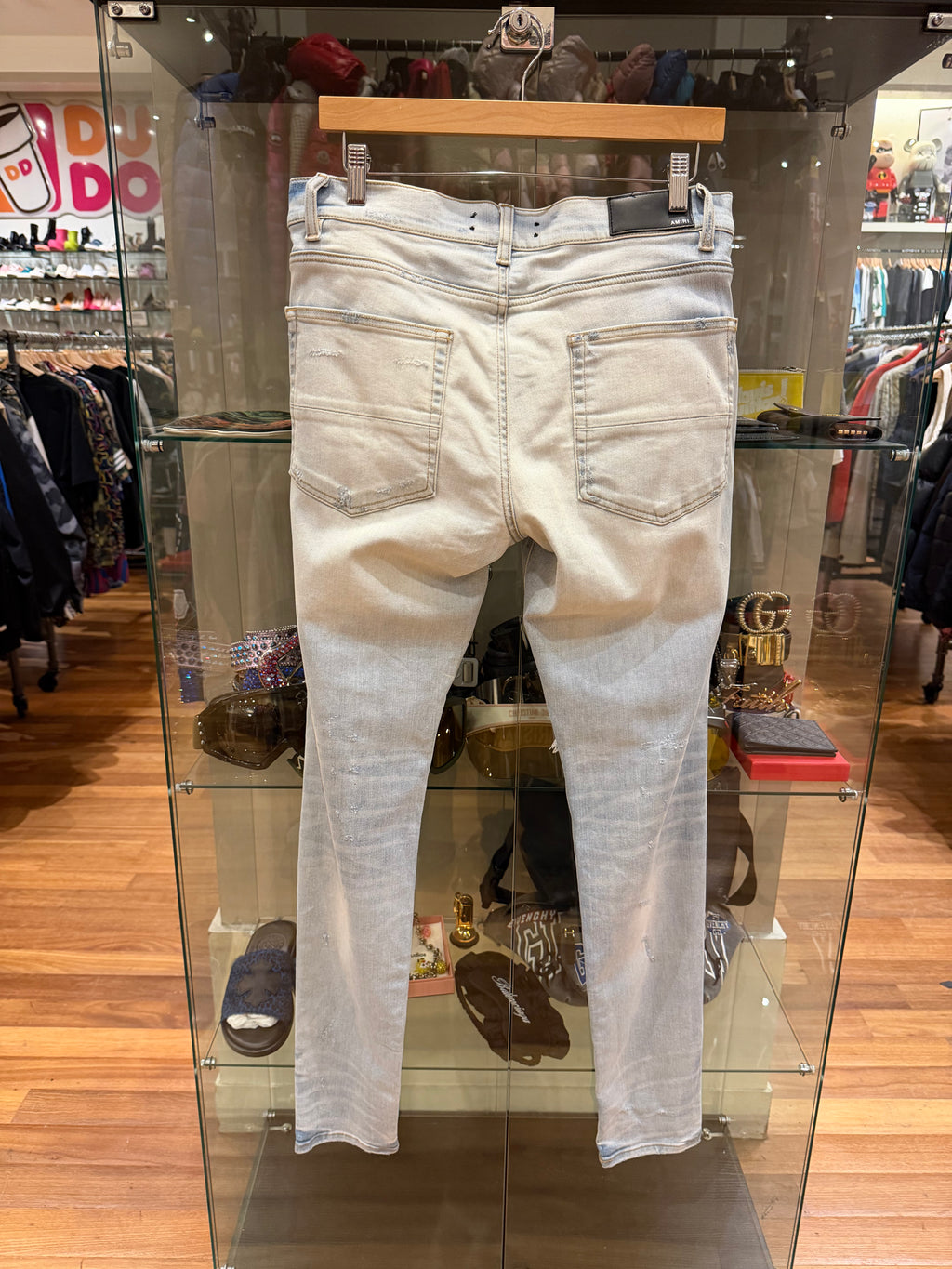 Amiri MX1 Blue Denim Jeans - Zebra Patch