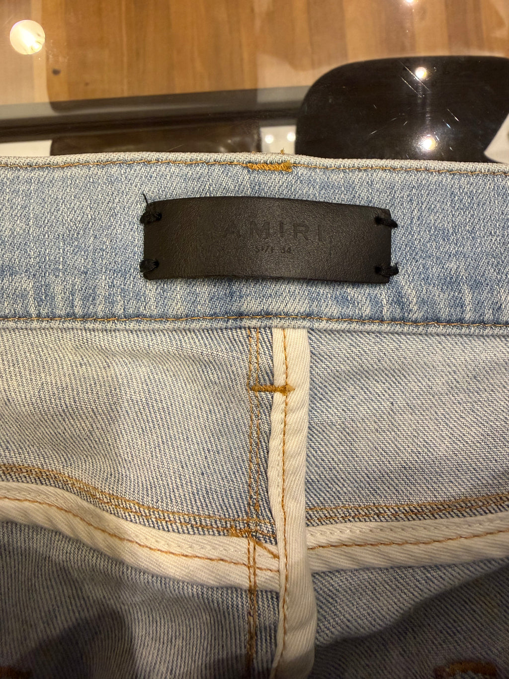 Amiri MX1 Blue Denim Jeans - Zebra Patch