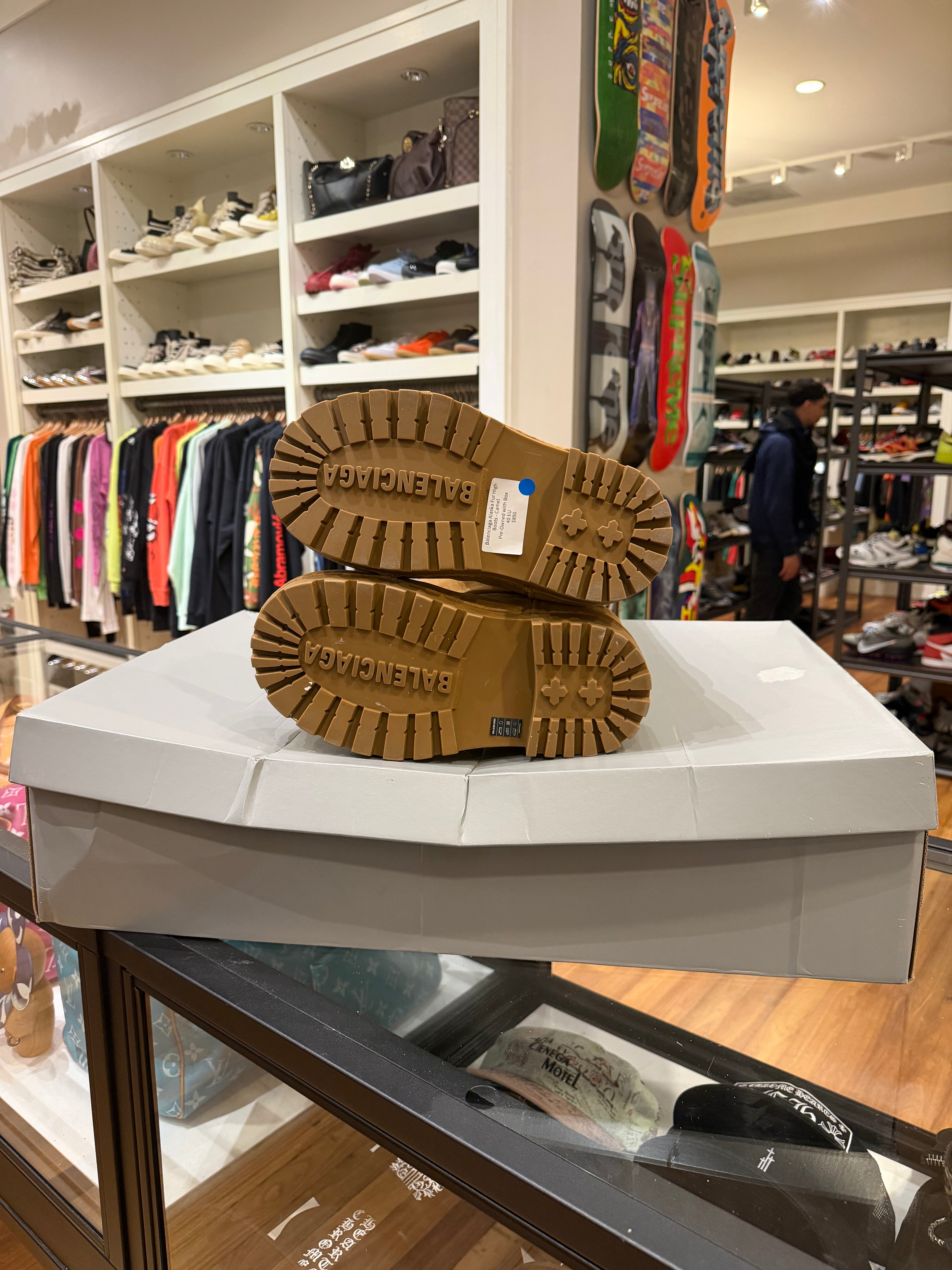 Balenciaga Alaska Fur High Boots - Camel