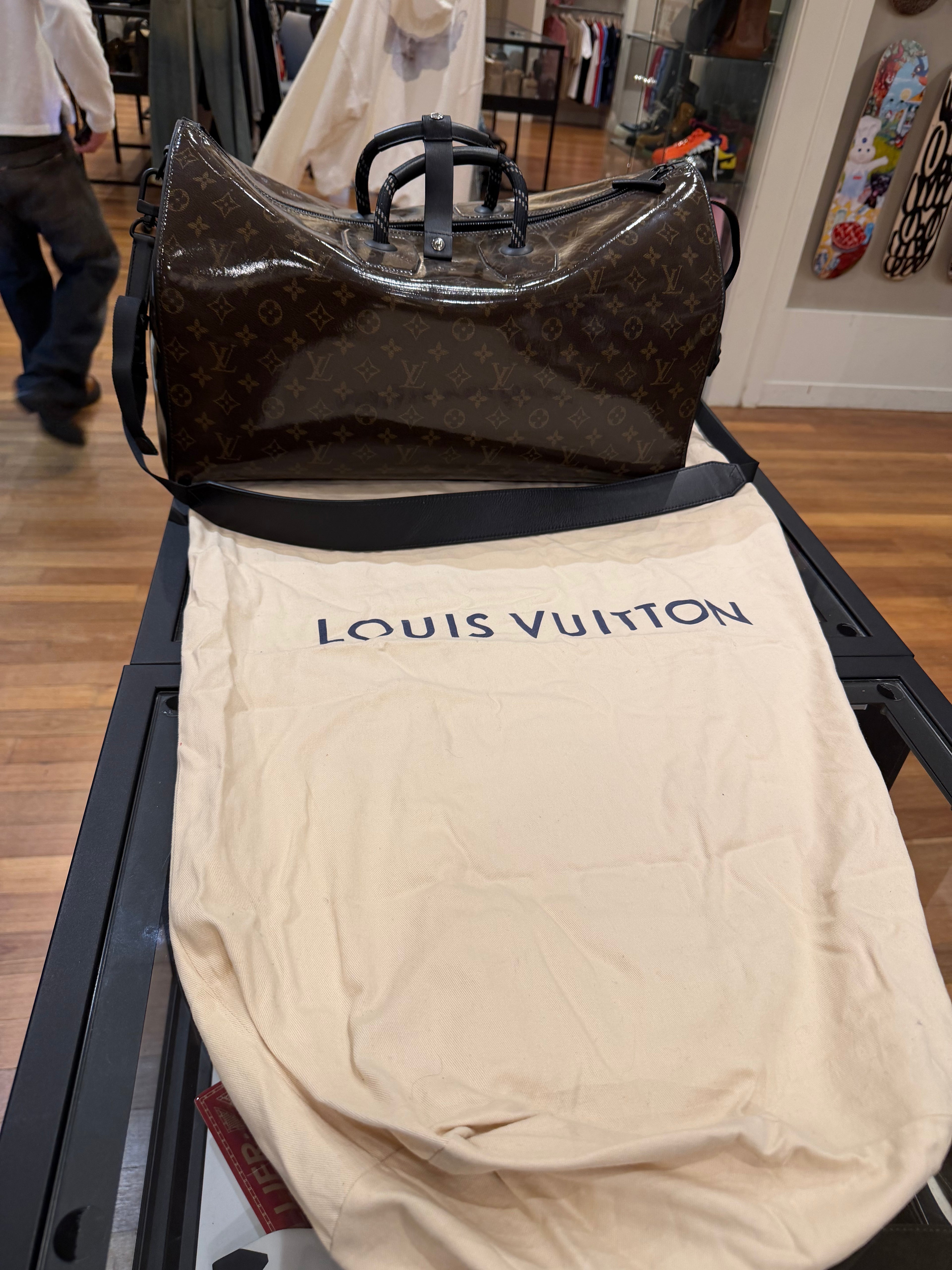 Louis Vuitton Monogram Glaze Keepall Bandouliere 50 Duffle Bag