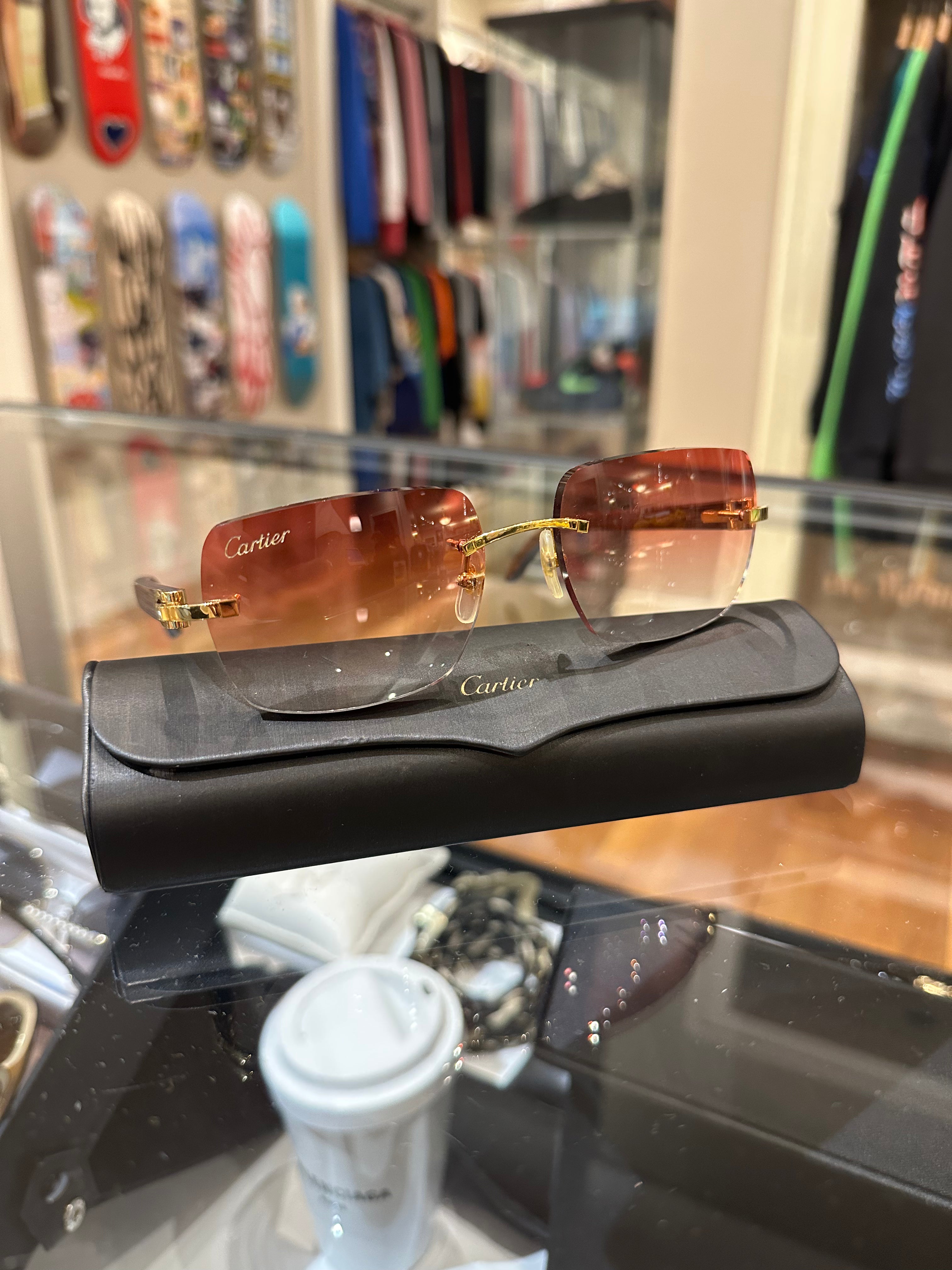 Cartier CT00520 Wood Gradient Sunglasses