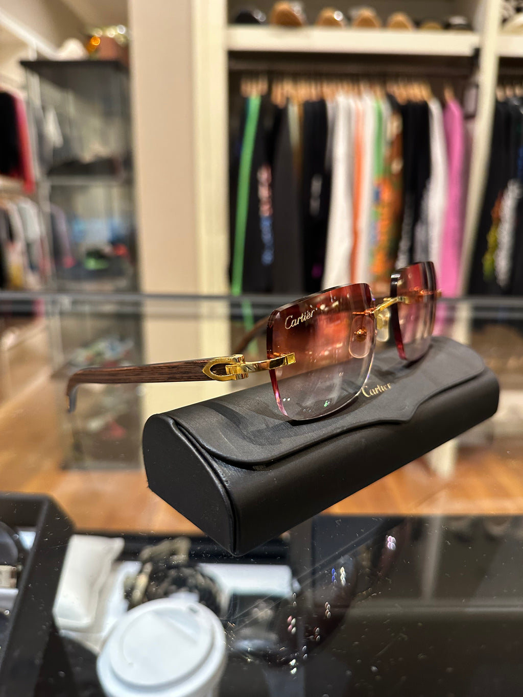 Cartier CT00520 Wood Gradient Sunglasses