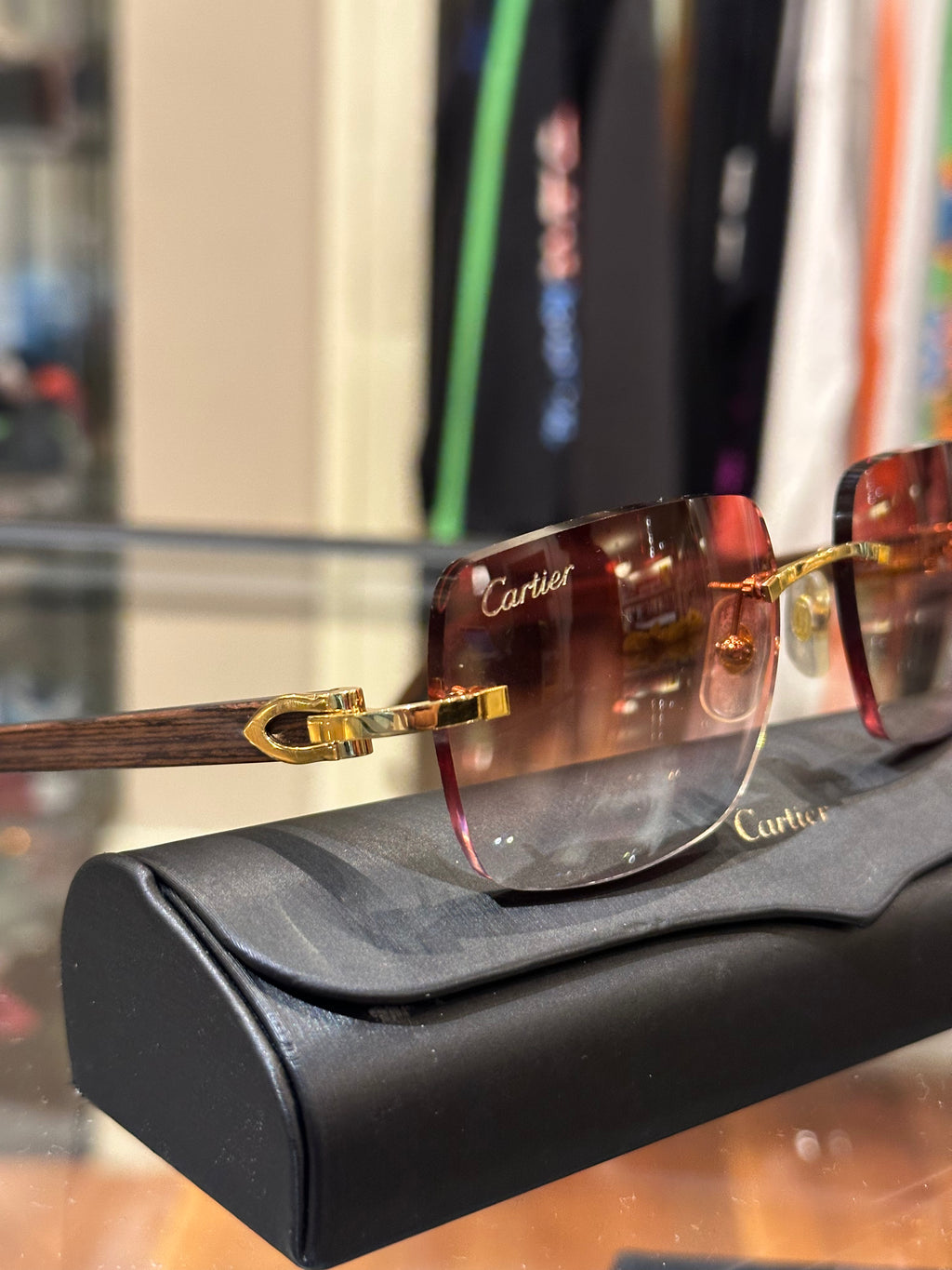 Cartier CT00520 Wood Gradient Sunglasses