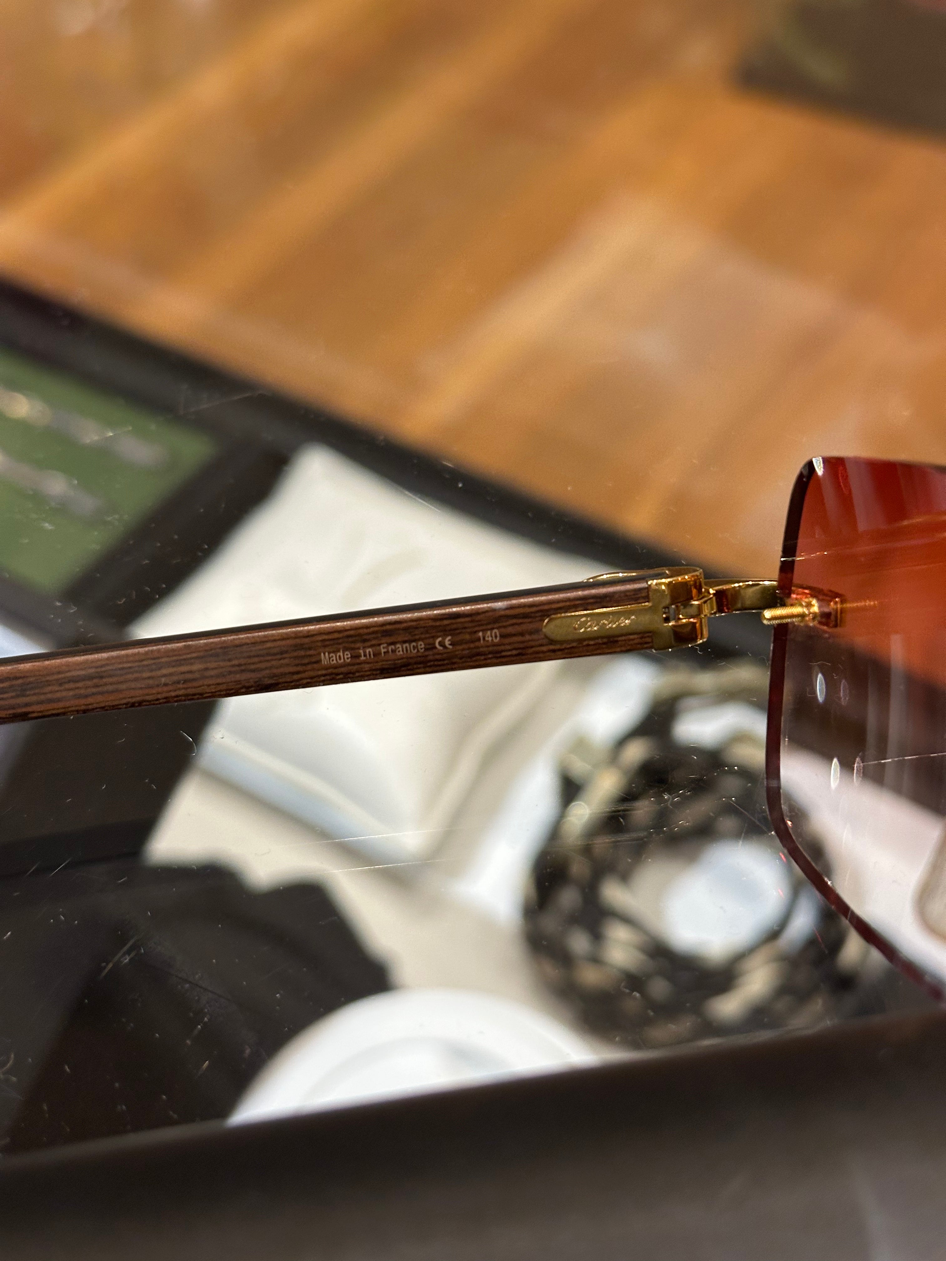 Cartier CT00520 Wood Gradient Sunglasses