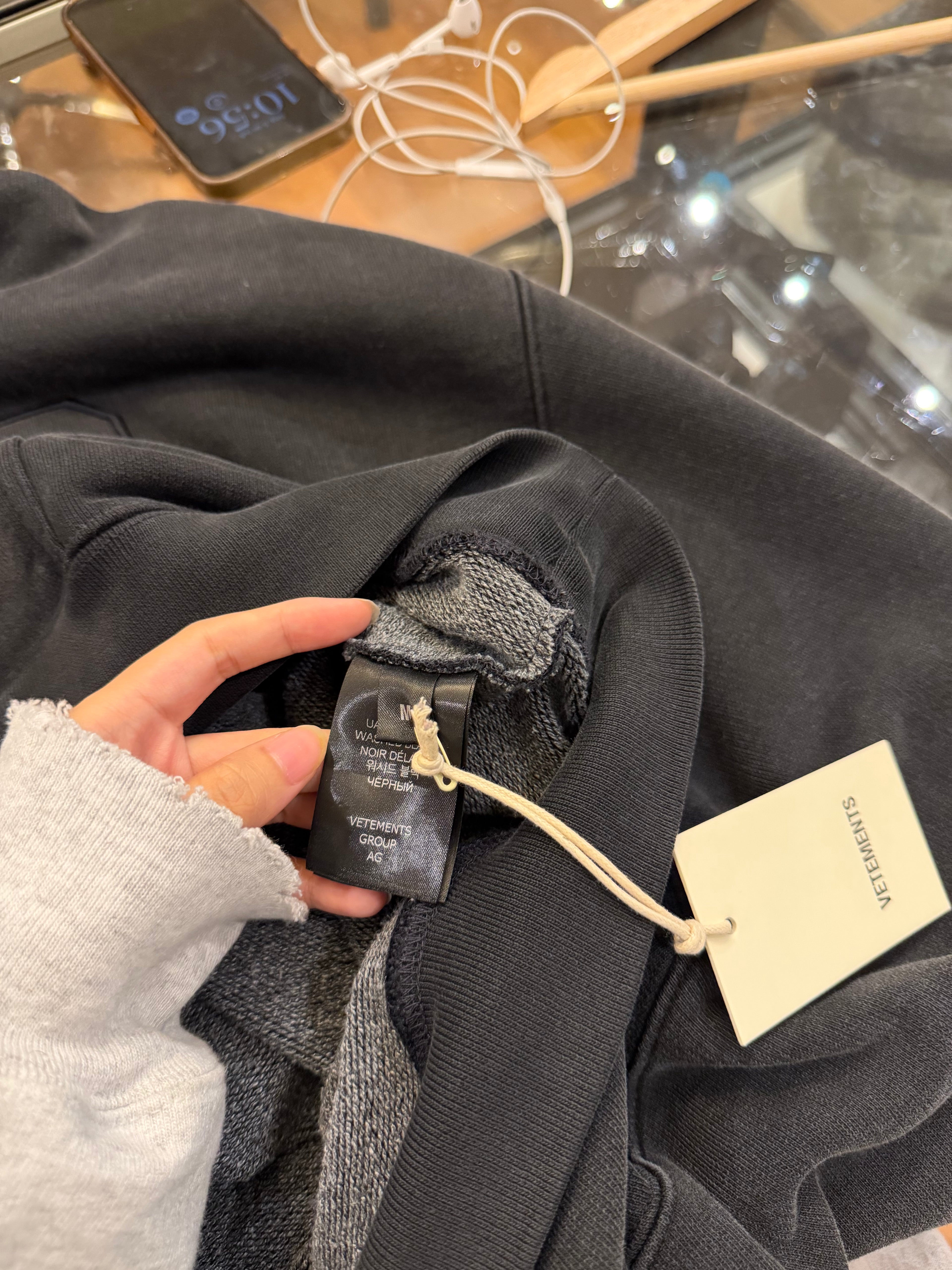 Vetements Paris Logo Hoodie
- Black